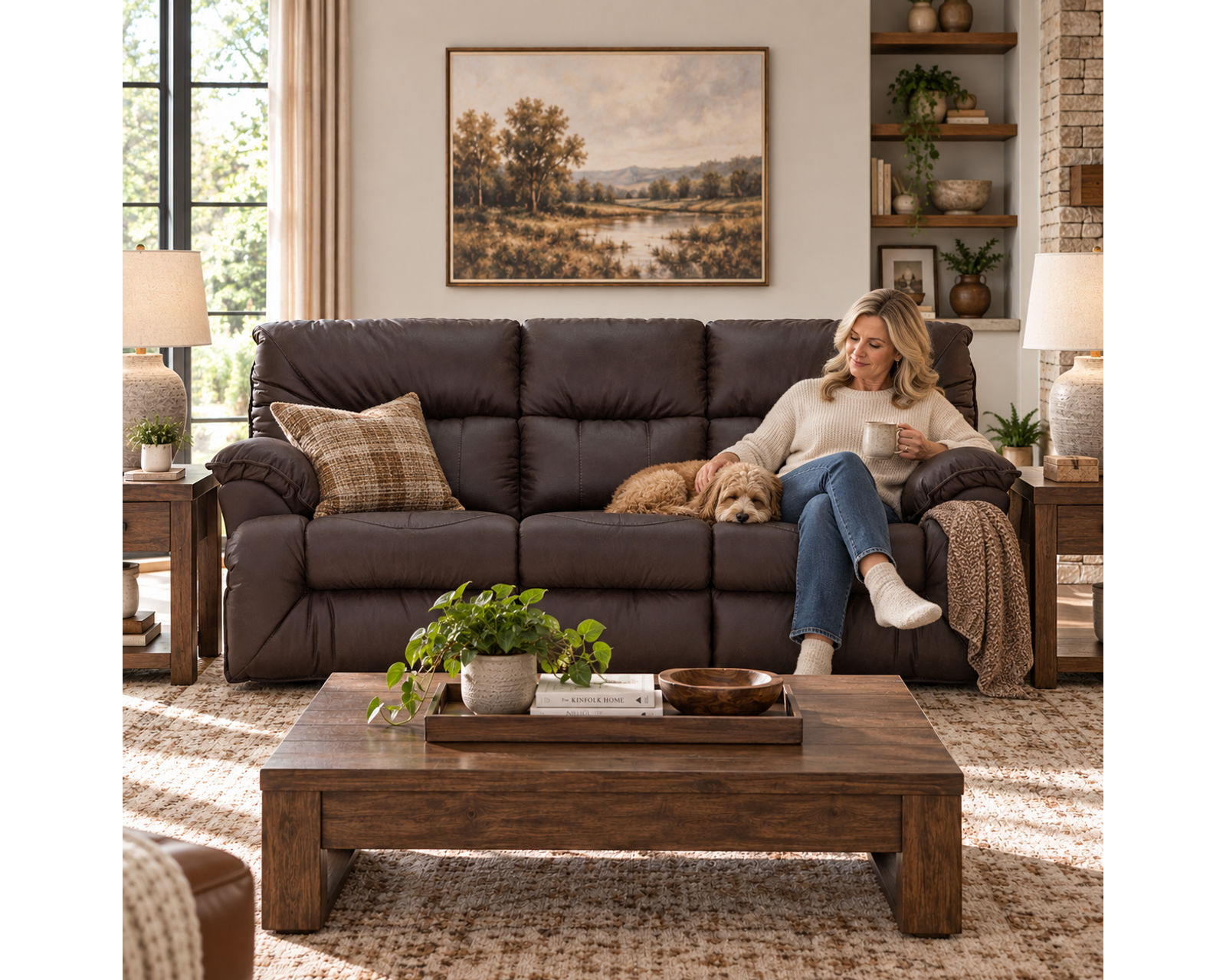 Hector 764 Reclining Sofa w/ Drop Down Table (91") - Choice of Colors - Image 3