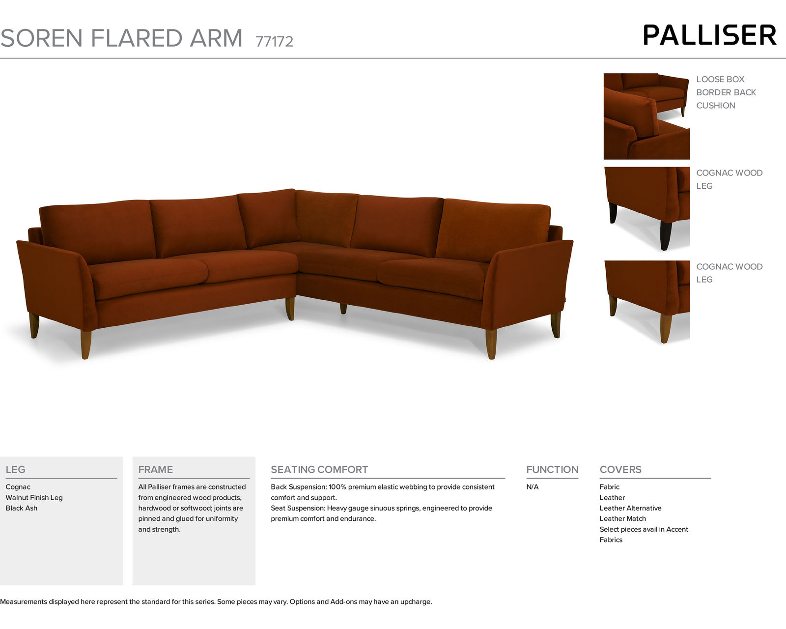 Soren 77172 Flared Arm Sofa (84") +100 leathers - Image 10
