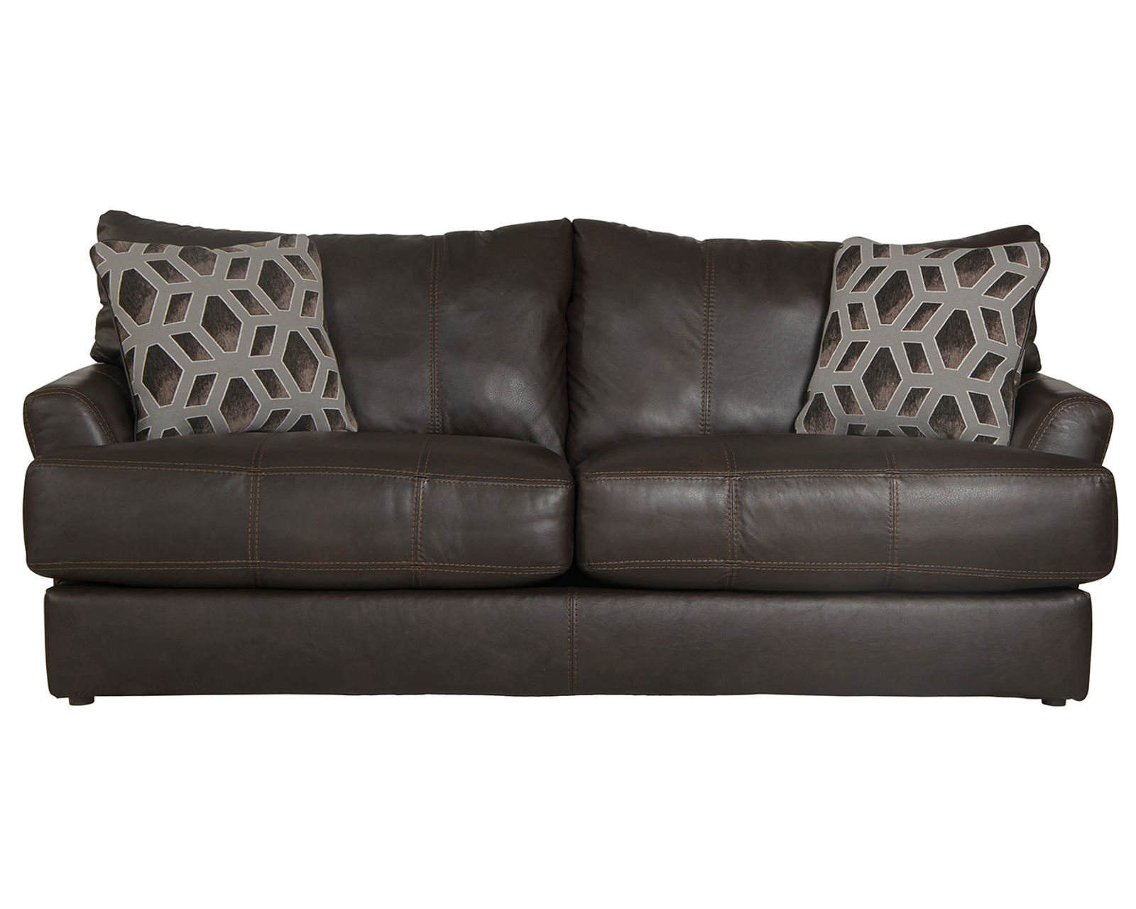 Prato Top Grain Leather Touch 85" Sofa (Includes pillows) Chocolate