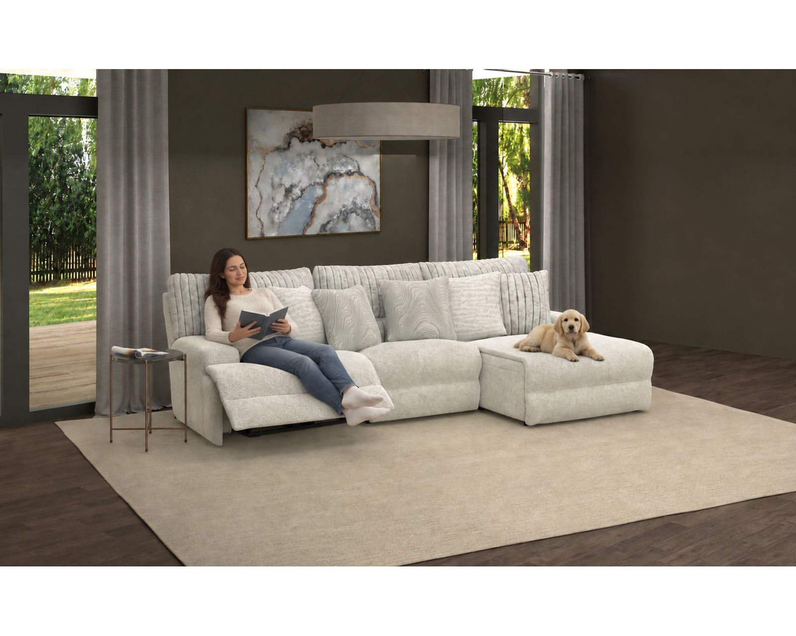 Carmen Deep Seat Power Headrest Power Reclining Sectional (includes pillows) - Image 16