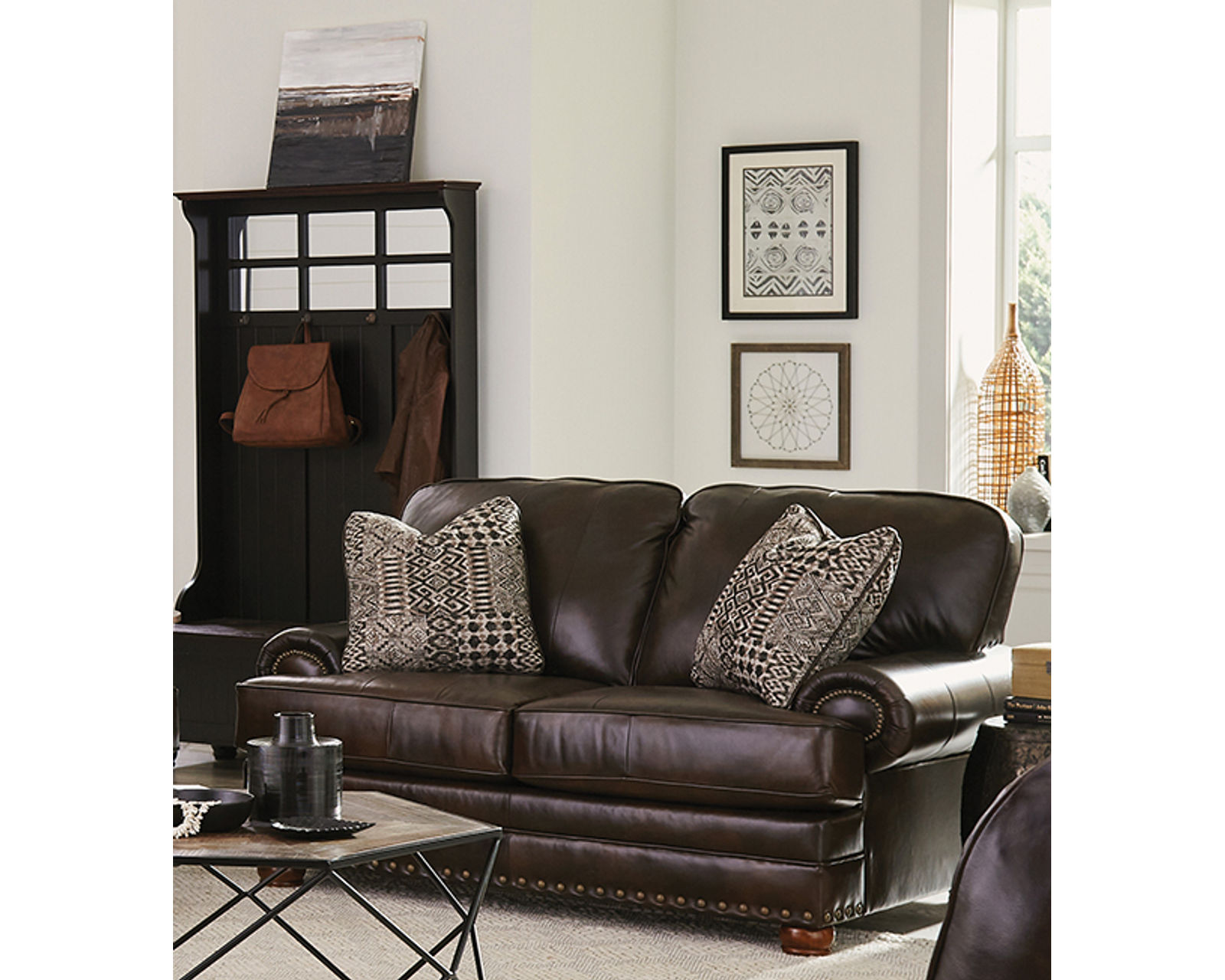 Roberto 94" Top Grain Leather Touch Sofa (Includes Pillows) - Image 18