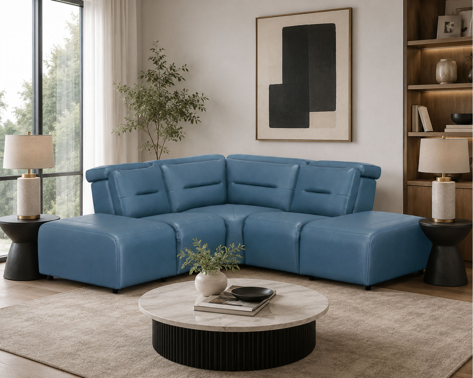 Hudson 3008 Power Headrest Power Reclining Sectional (standard and wide width) +140 leathers - Image 3