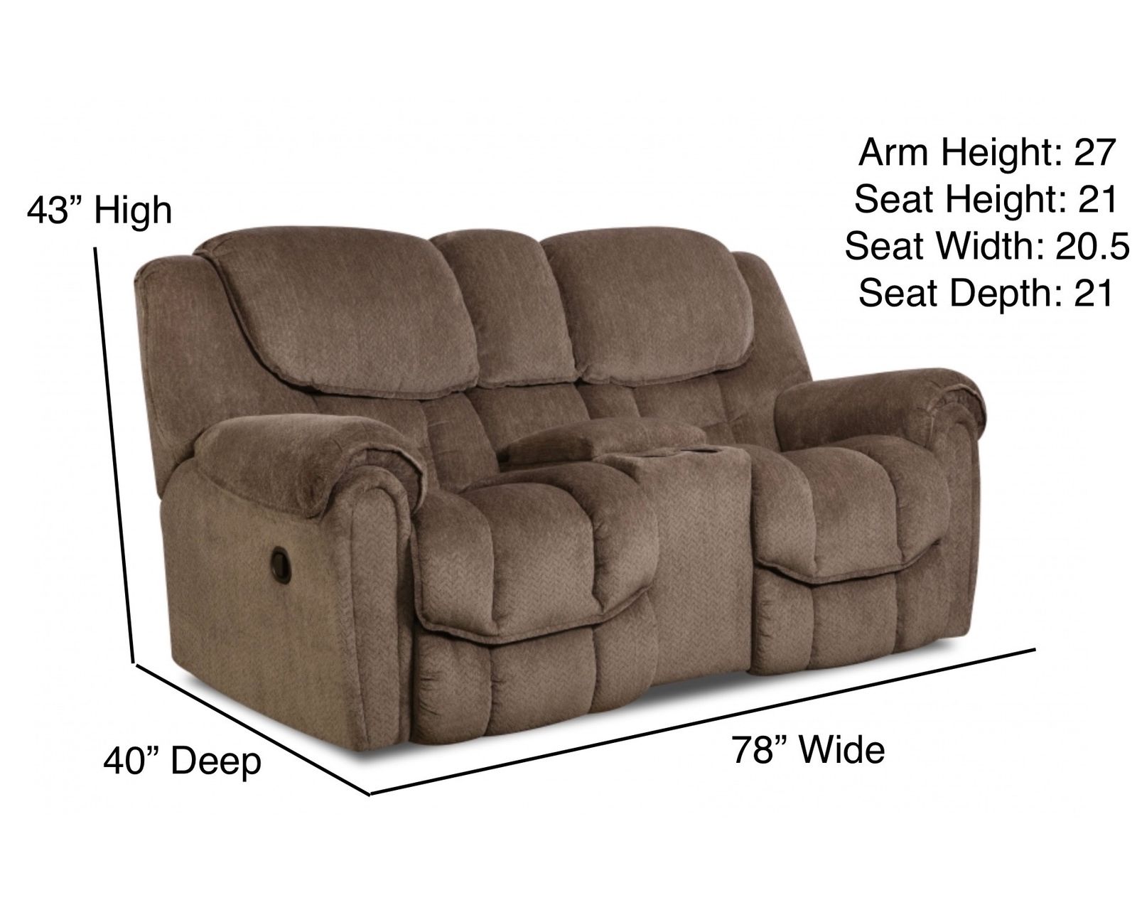 Fallon 90" Double Reclining Sofa Brown (In stock) - Image 5