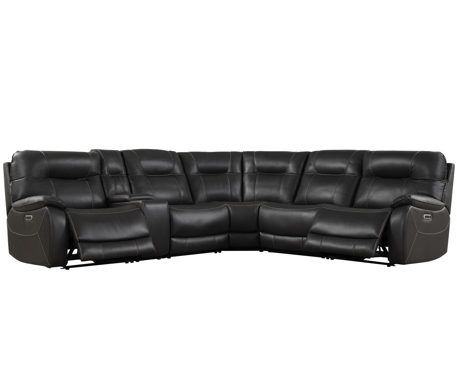 Axel Power Headrest Power Reclining Sectional in Ozone (Leather like fabric) - Image 2