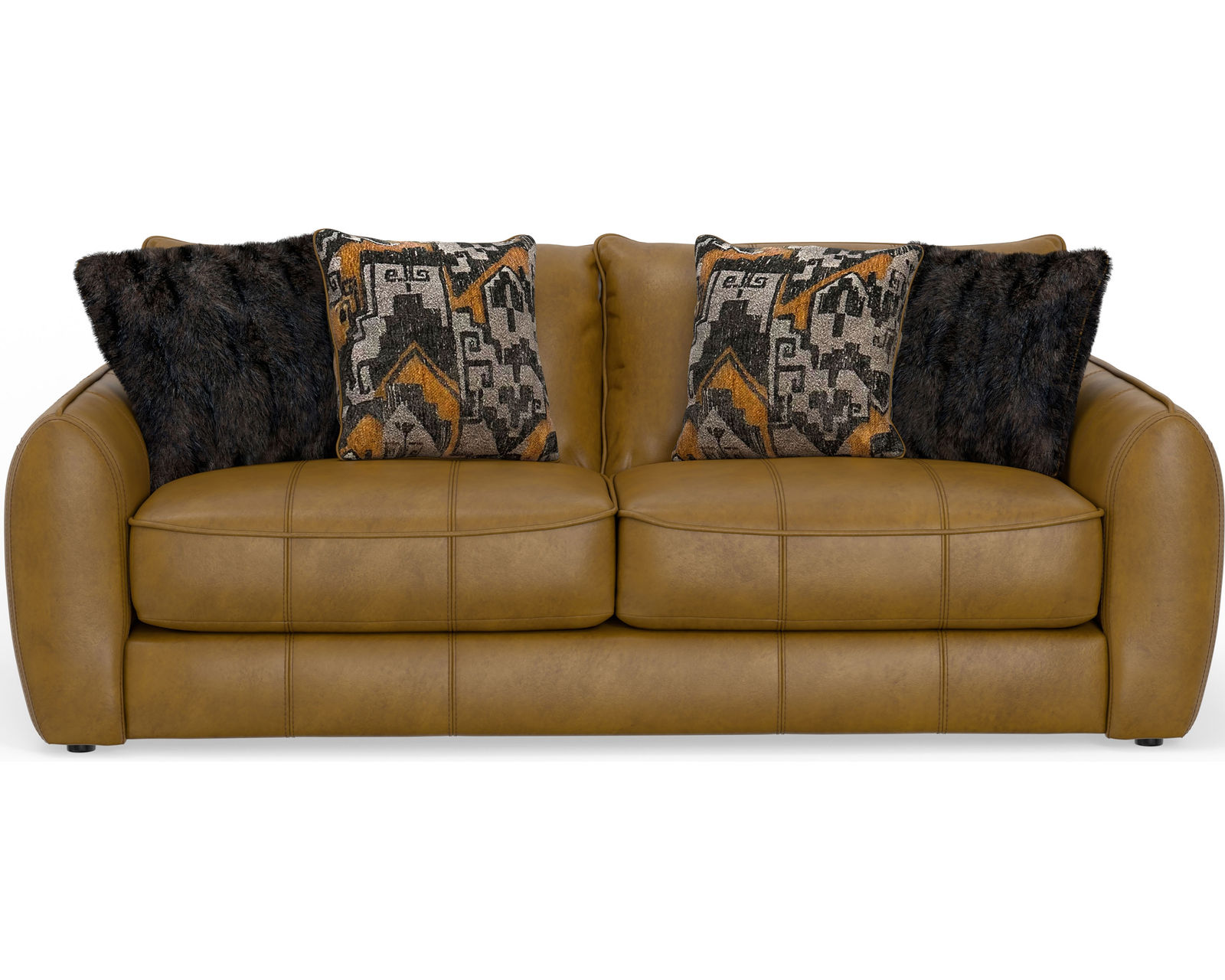 Corvara 91" Top Grain Leather Sofa (includes fabric pillows) - Image 2