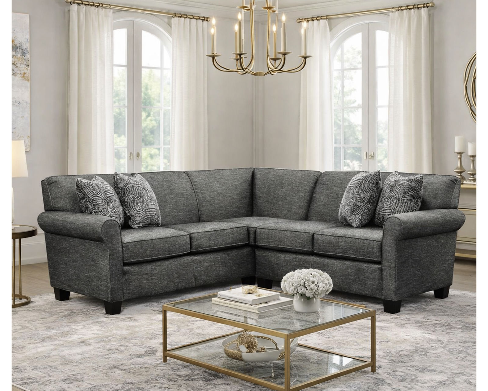Angie Stationary Sectional (+100 Standard and Performance Fabrics) - Image 4