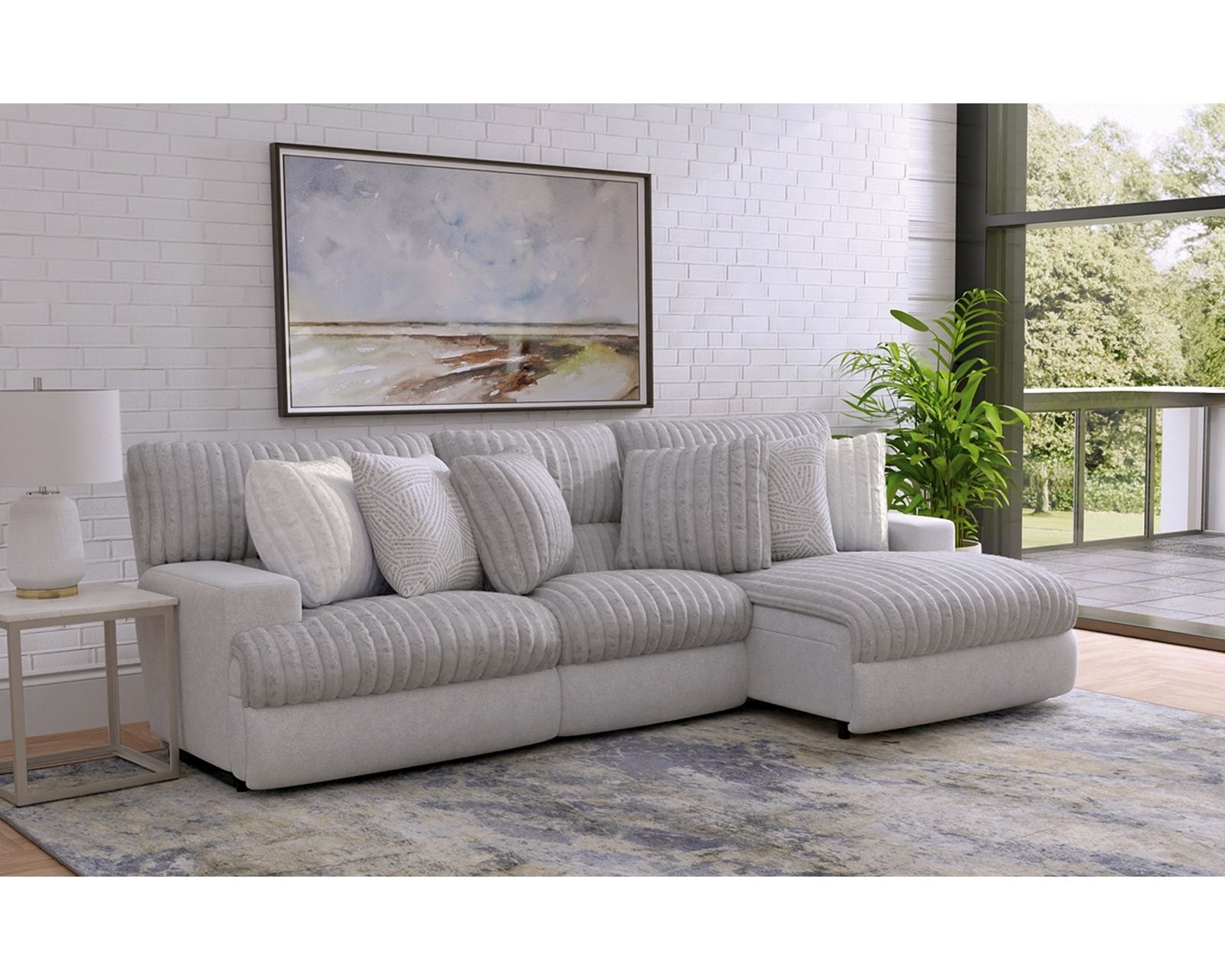 Abraxas Two Tone Modular Reclining Sectional (includes pillows) - Image 26