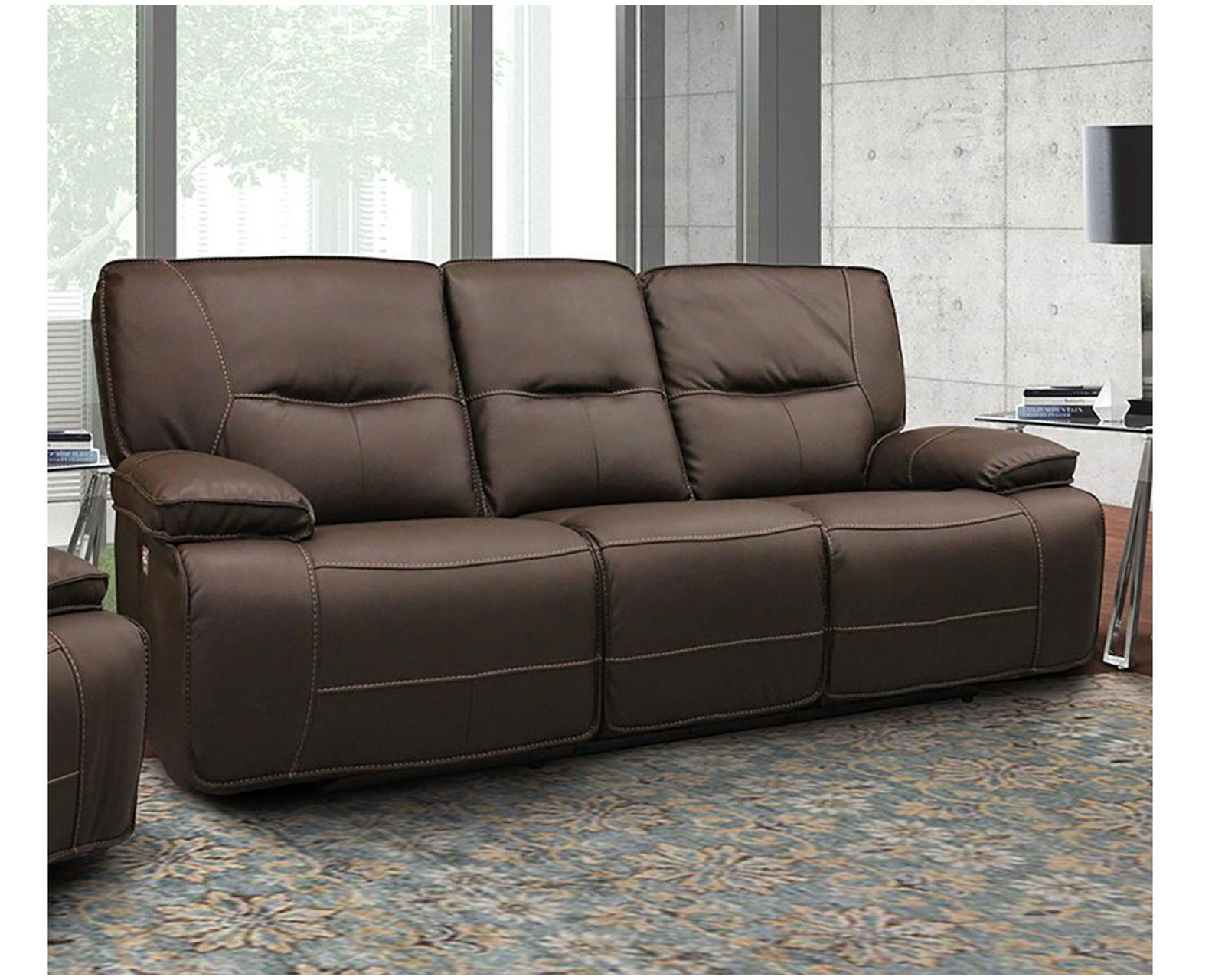 Spartacus 87" Chocolate Power Headrest Power Reclining Sofa - Image 2