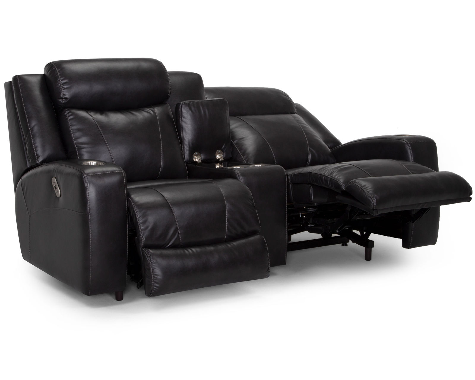 Carver 91" Power Headrest Power Reclining Sofa with Cupholders & USB Fold Down Table (Leather Like Fabric) - Image 13