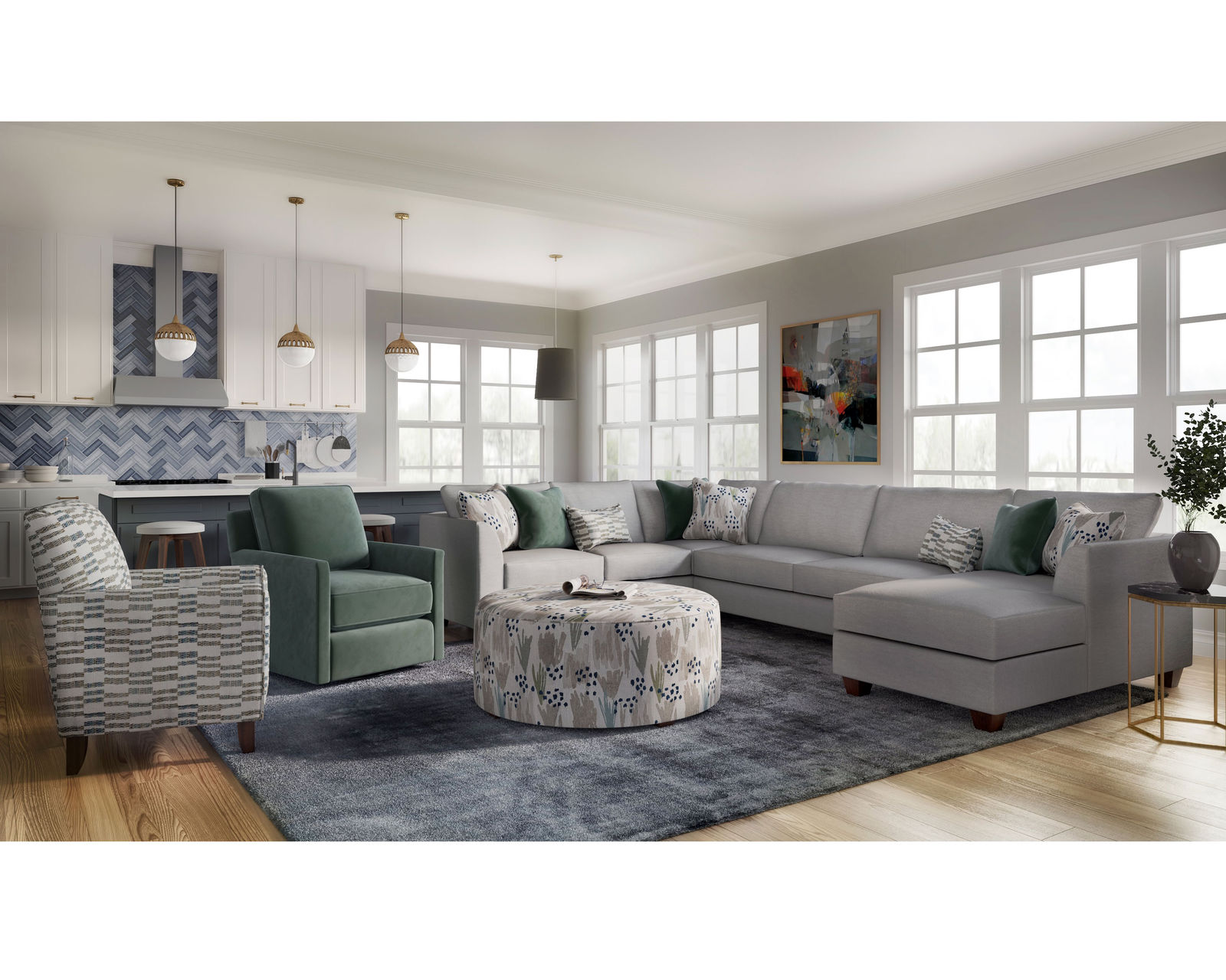 Wendy Linen Sleeper Sectional (Includes Pillows) - Image 3