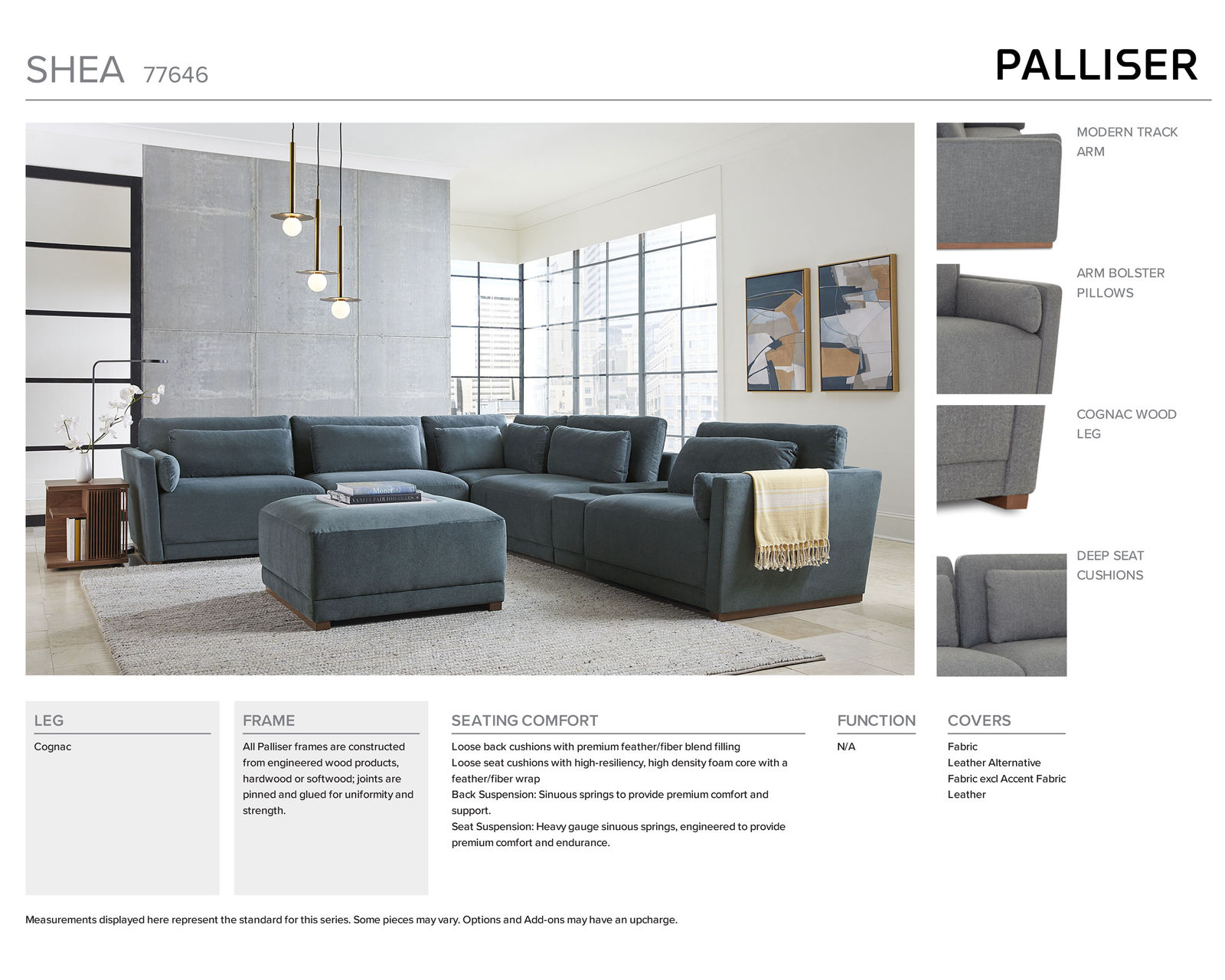 Shea 77646 Stationary 73" - 90" Sofa (Color choices) - Image 16