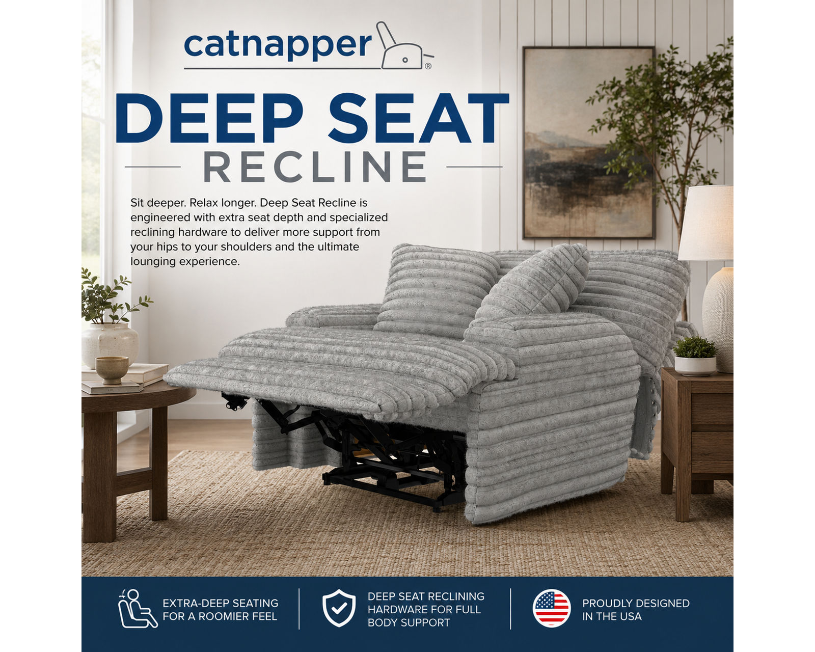 Rendezvous Deep Seat Modular Power Reclining Sectional (includes pillows) 400 lb. weight capacity - Image 8