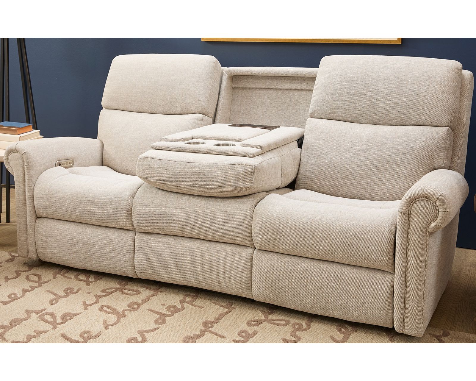 Bernard Triple Power Zero Gravity Reclining Sofa with Dropdown Table (+100 fabrics) - Image 3