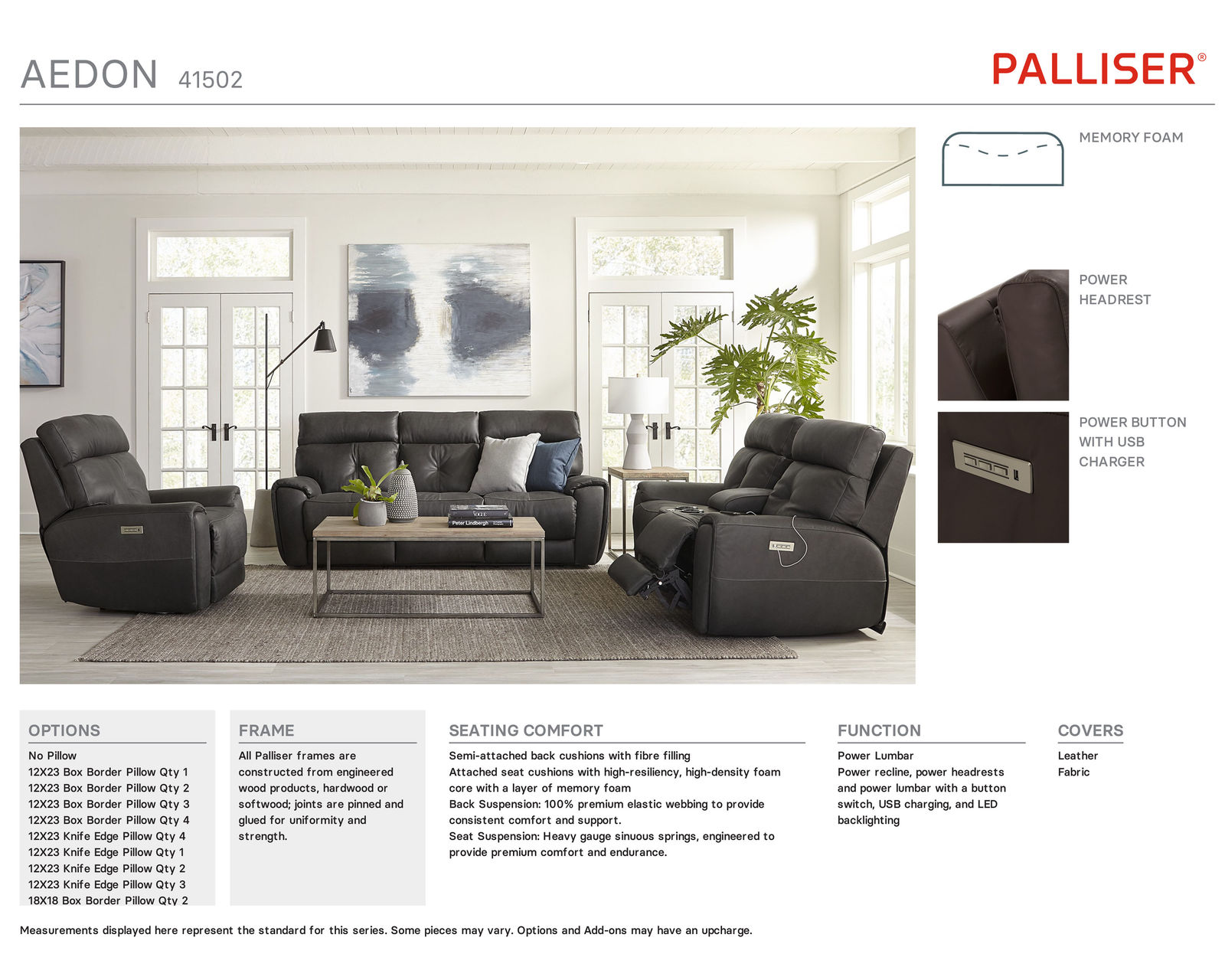 Aedon 41502 Power Headrest Power Reclining 88" Sofa (Fabric and leather choices) - Image 28