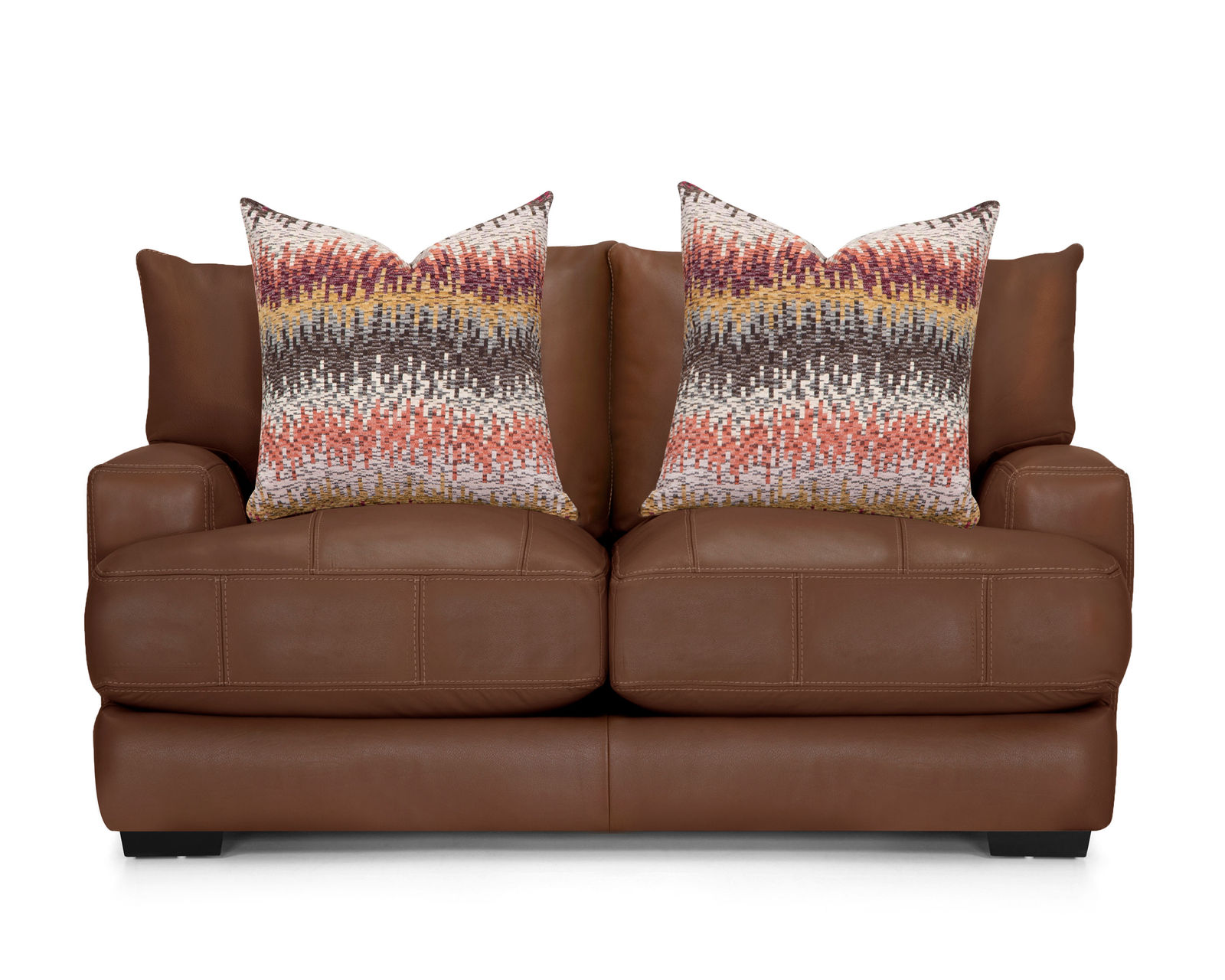 Gia 909 Leather Stationary Sofa (87") Includes Pillows - Image 4
