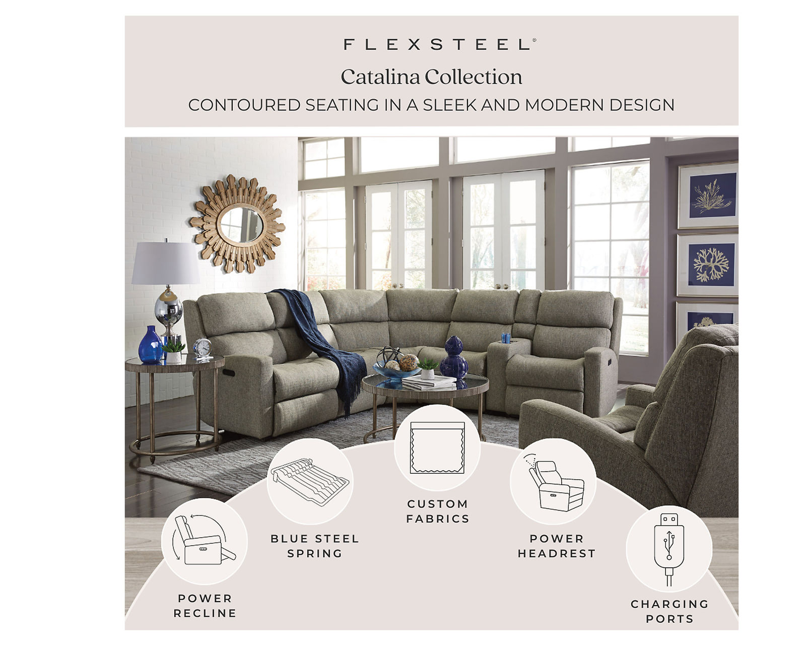 Catalina Reclining Sectional (Colors Available) - Image 8
