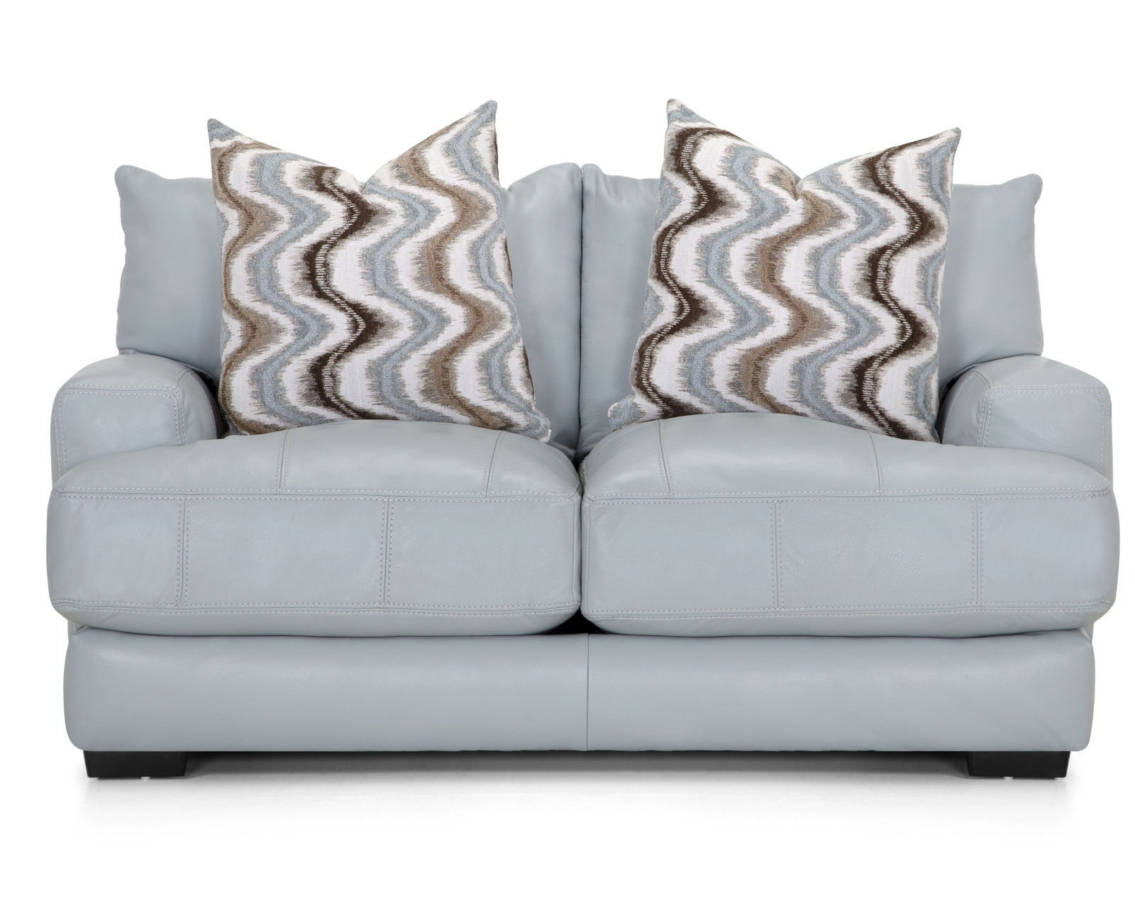 Valentia 909 Stationary Leather Sofa (87") Includes Pillows - Image 4