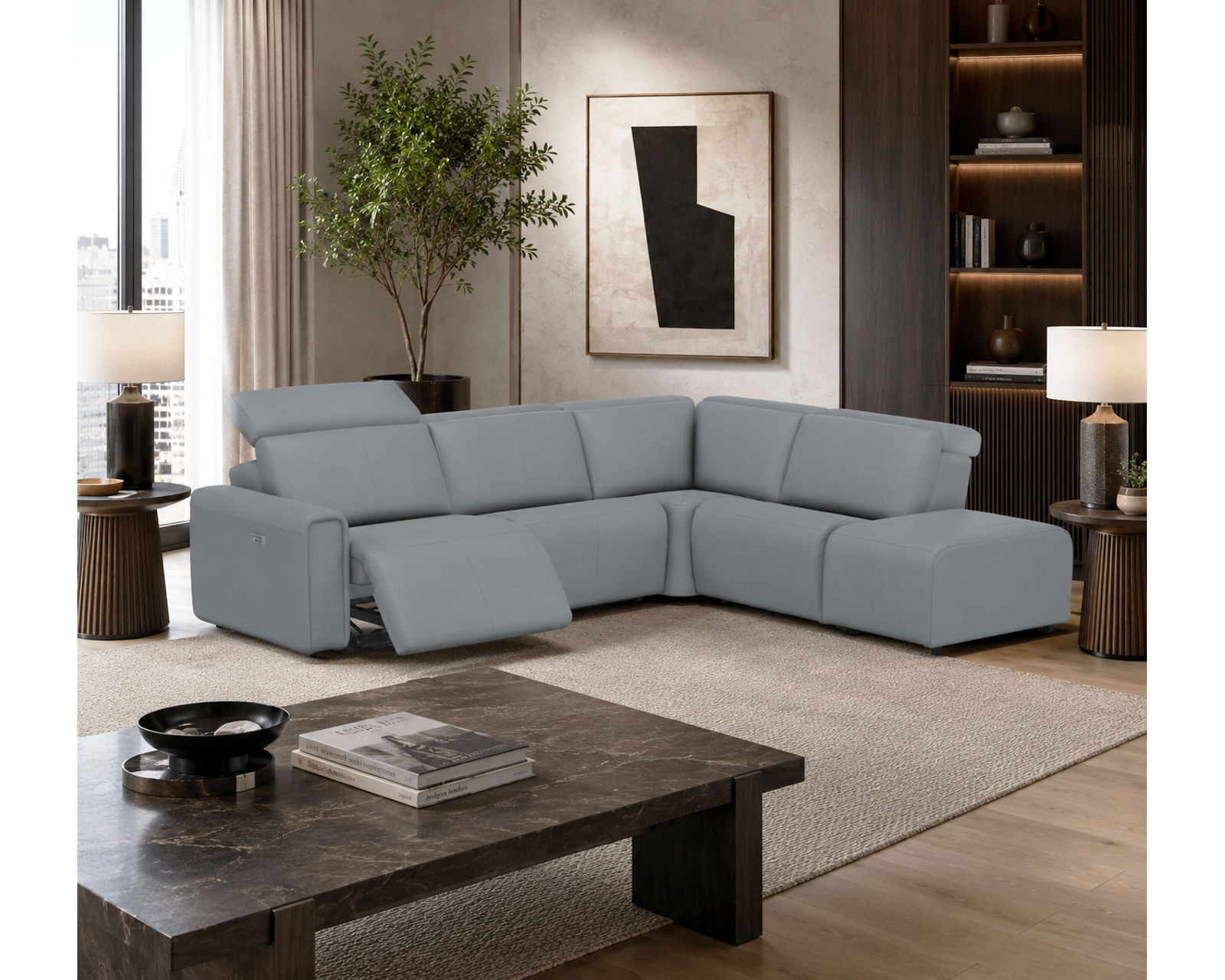 Nya 3099 Power Headrest Power Reclining Sectional (standard and wide seat widths) +140 leathers - Image 13