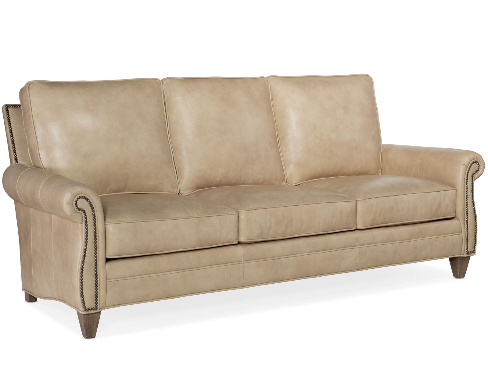 Reddish Stationary Leather Sofa 8-Way Hand Tie (Made to order leathers)