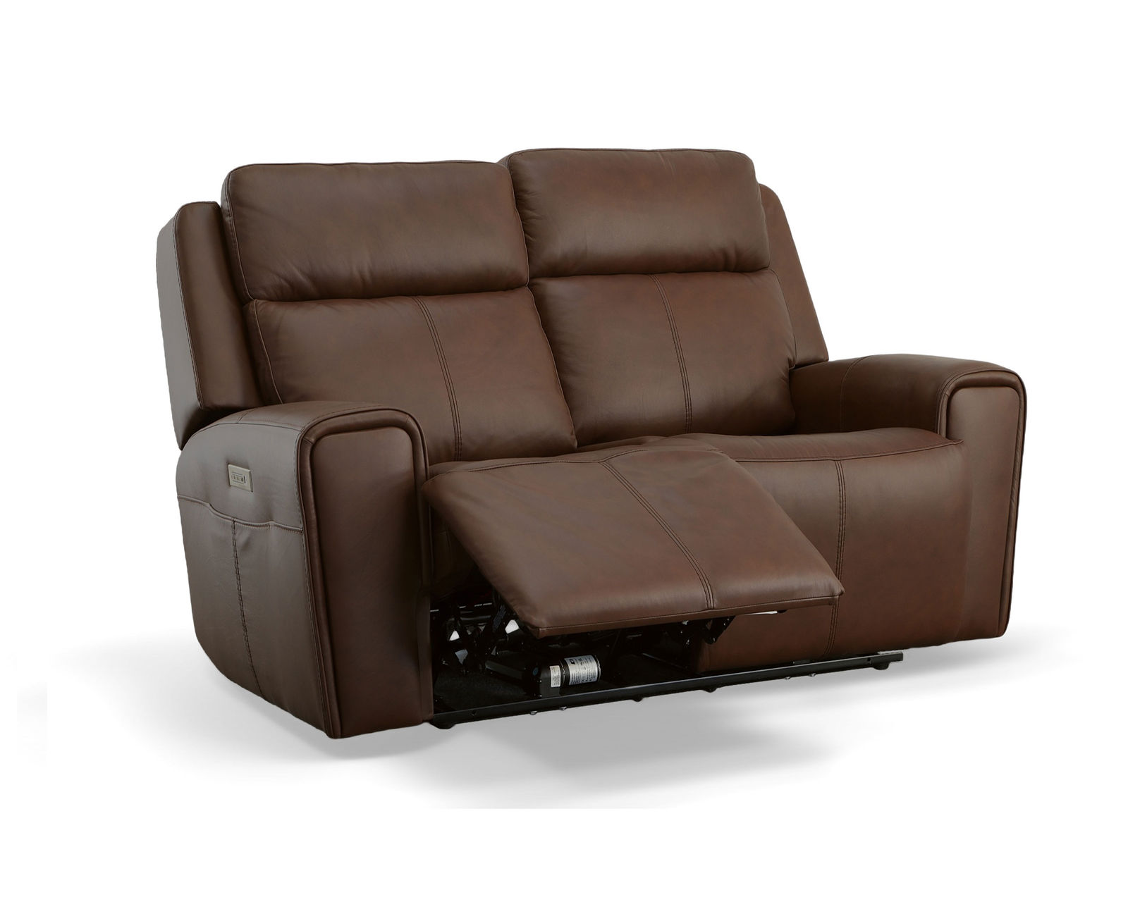 Barnett Power Reclining Loveseat with Console and Power Headrests and Lumbar (Dark Brown leather) - Image 23