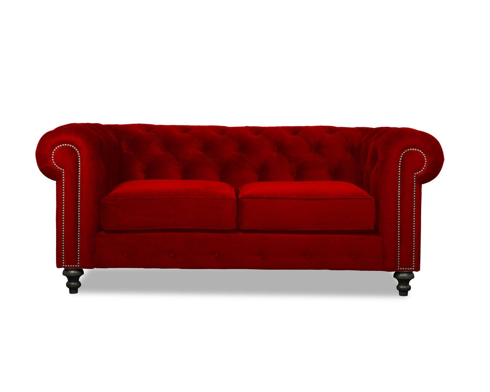 London Tufted Sofa in Red - 72" - 90" - 103" - Image 3