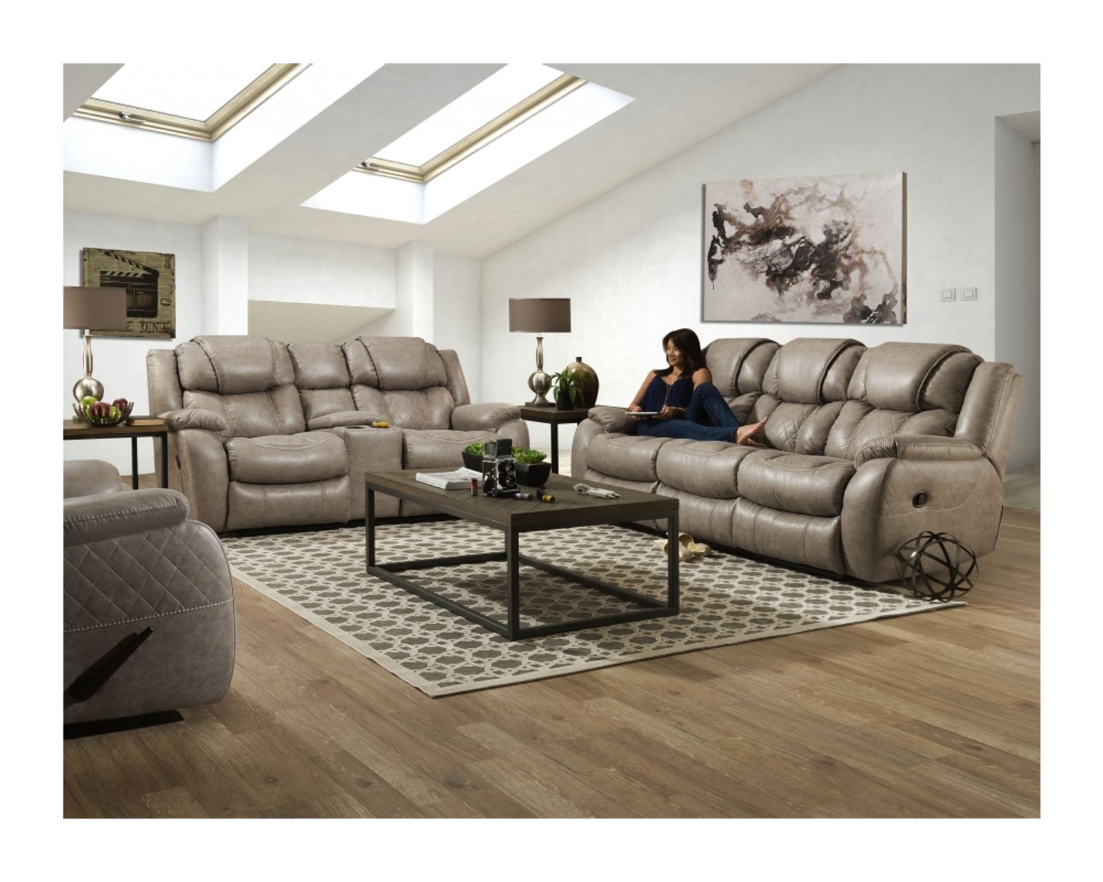 Rayna 88" Double Reclining Sofa Tan (In stock) - Image 4