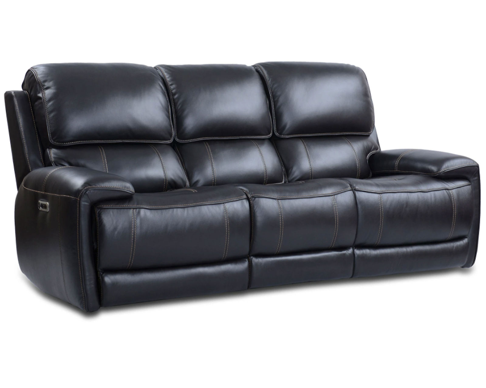 Empire Leather Power Headrest Power Reclining Sofa in Blackberry - Image 2
