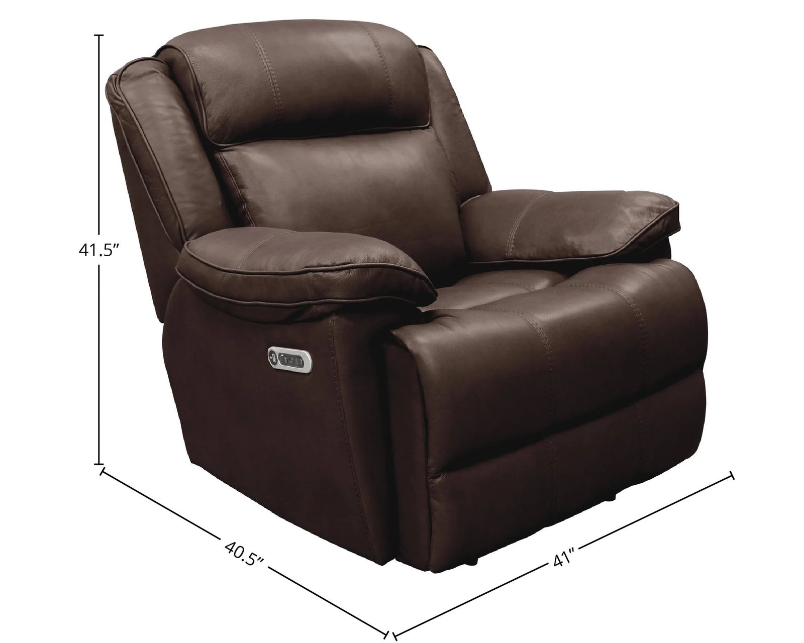 Eclipse Leather Power Headrest Power Reclining Sofa in Florence Brown - Image 9