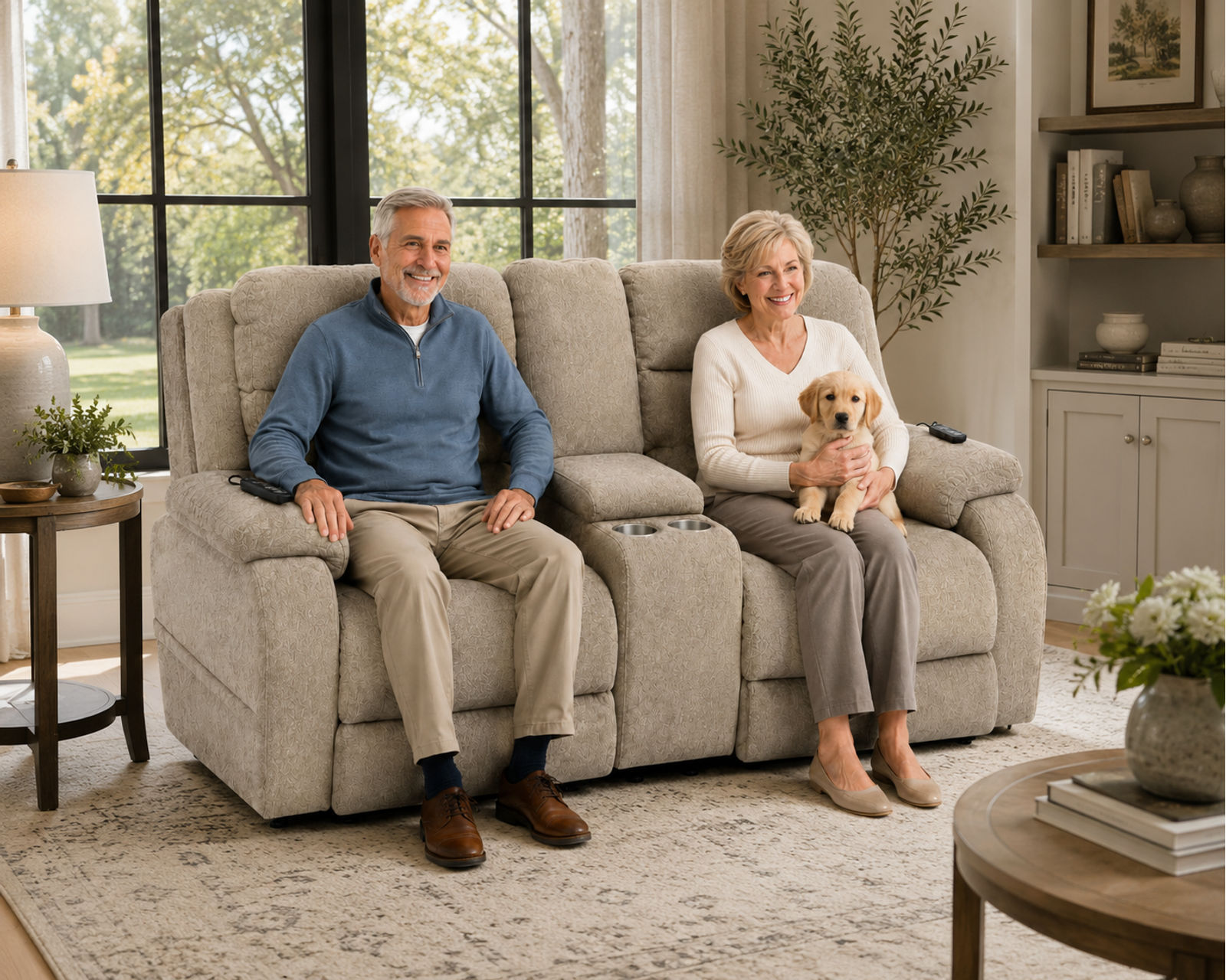 Regenerator Dual Lift Loveseat with CR3 Heat & Massage, Zero Gravity & Nanobionic Performance Fabric (two colors) - Image 6