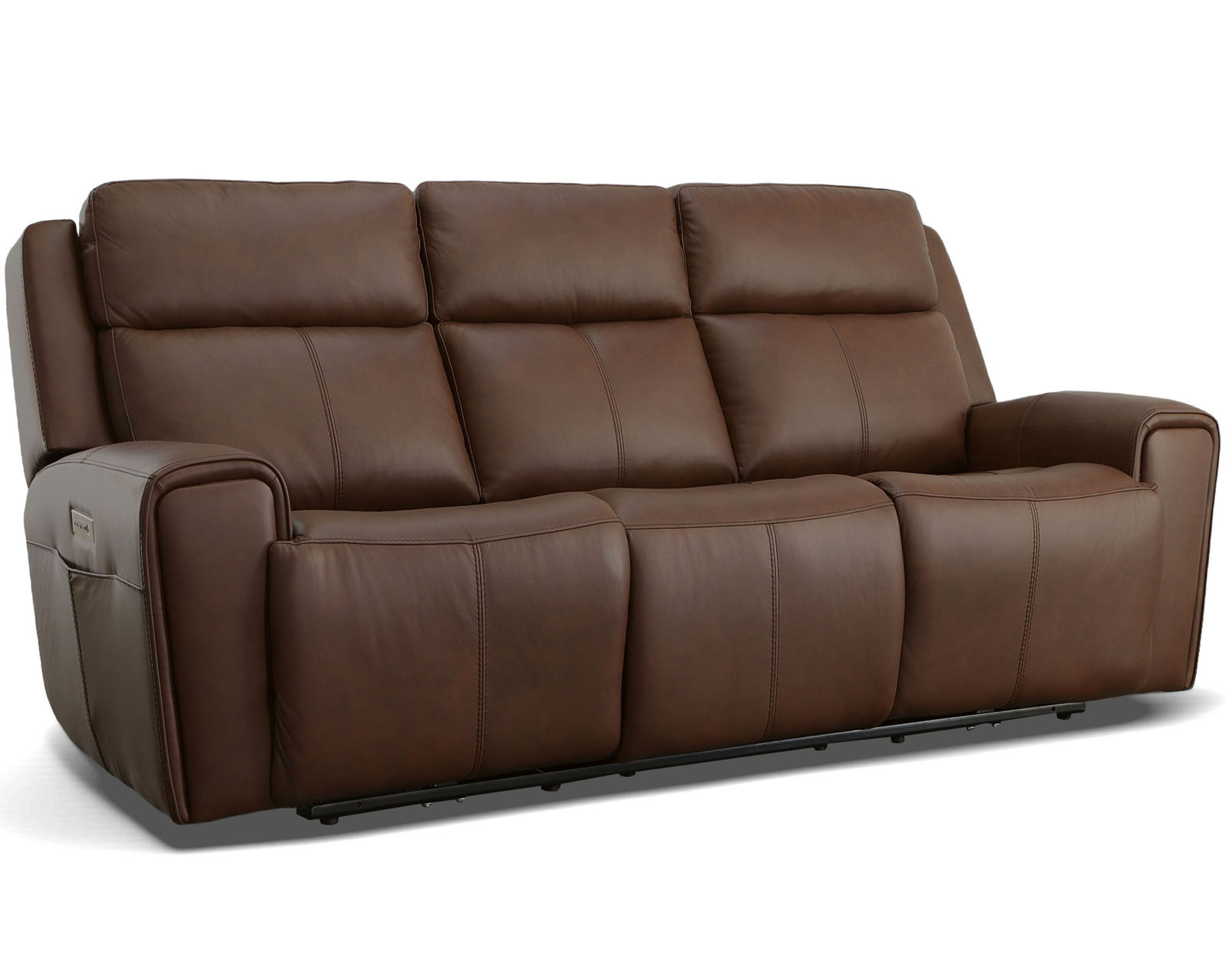 Barnett Power Reclining Loveseat with Console and Power Headrests and Lumbar (Chocolate leather) - Image 8