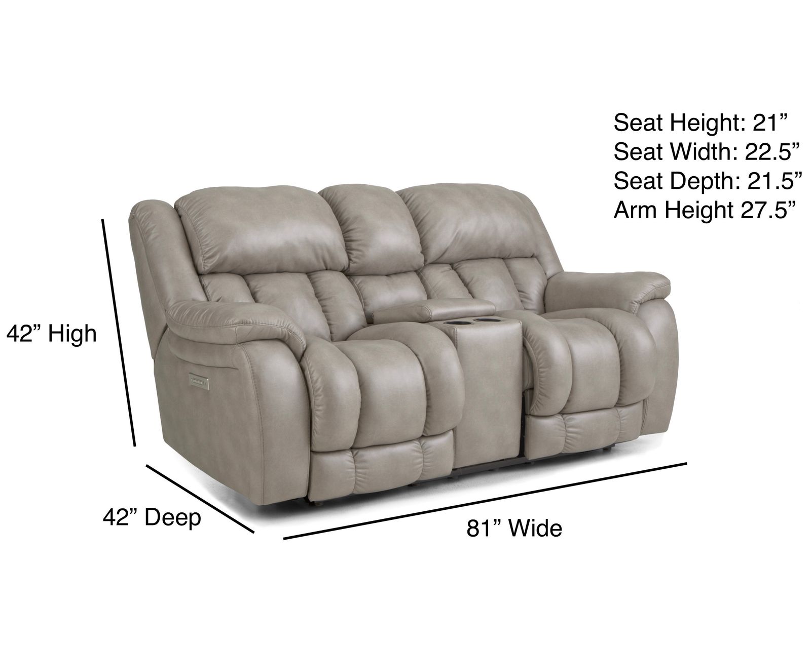 Global 91" Zero Gravity Triple Power Reclining Sofa Smoke (In stock) - Image 7