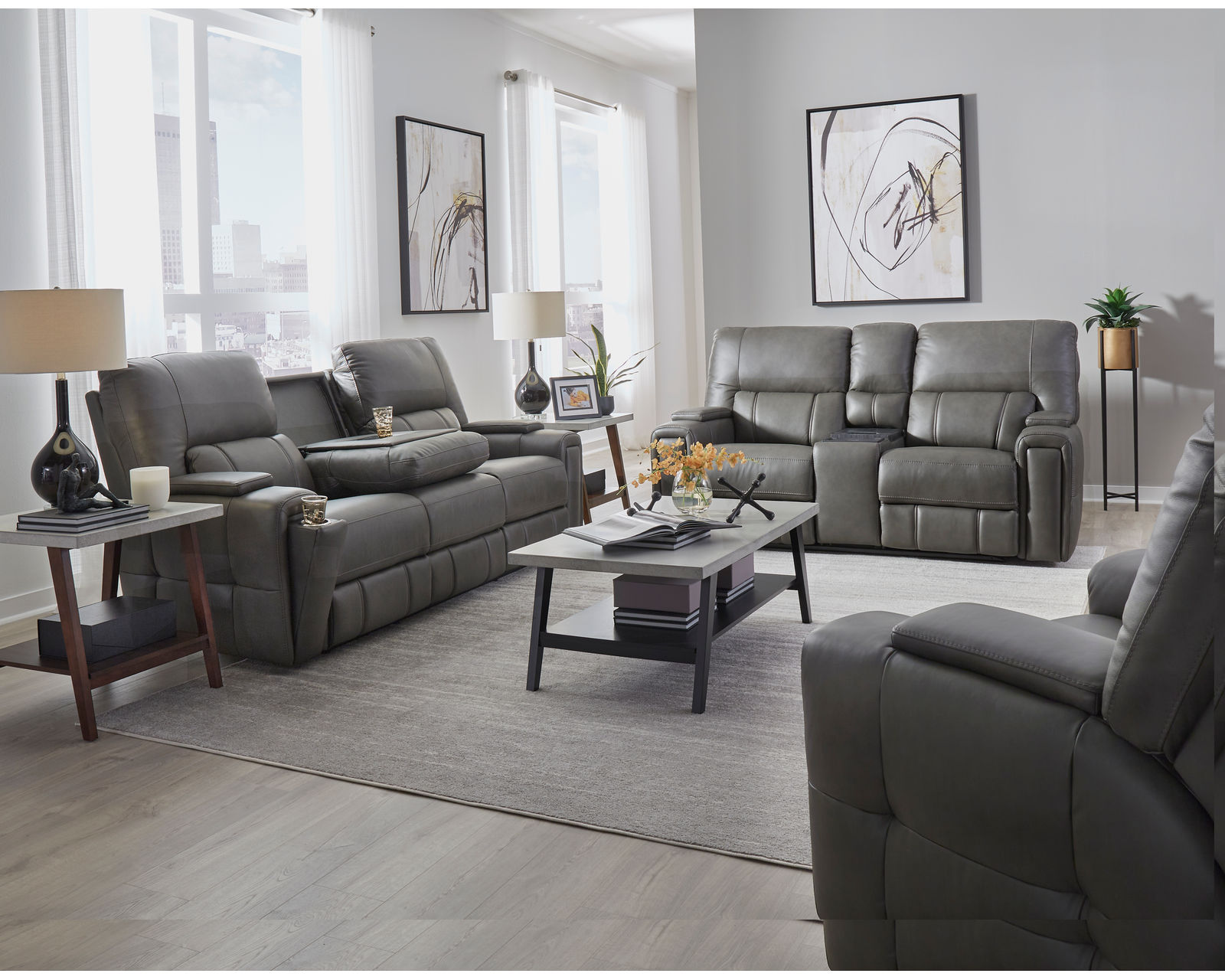 Hudson 463 - Triple Power Zero Gravity Reclining Sofa with Powered Drop Down Table (91") +2 leathers - IN STOCK - Image 34