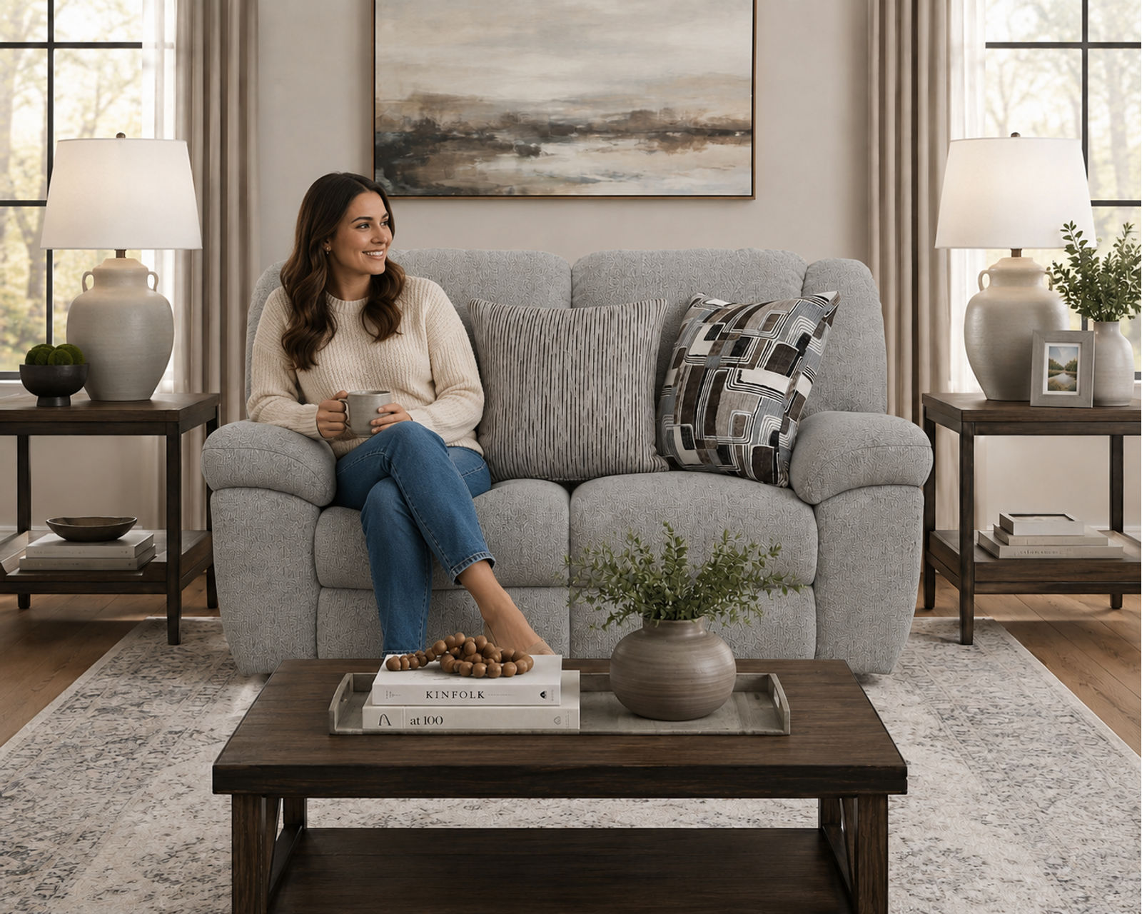Trifecta 165 Triple Reclining Sofa with Drop Down Table (+2 colors) 90" - Image 27