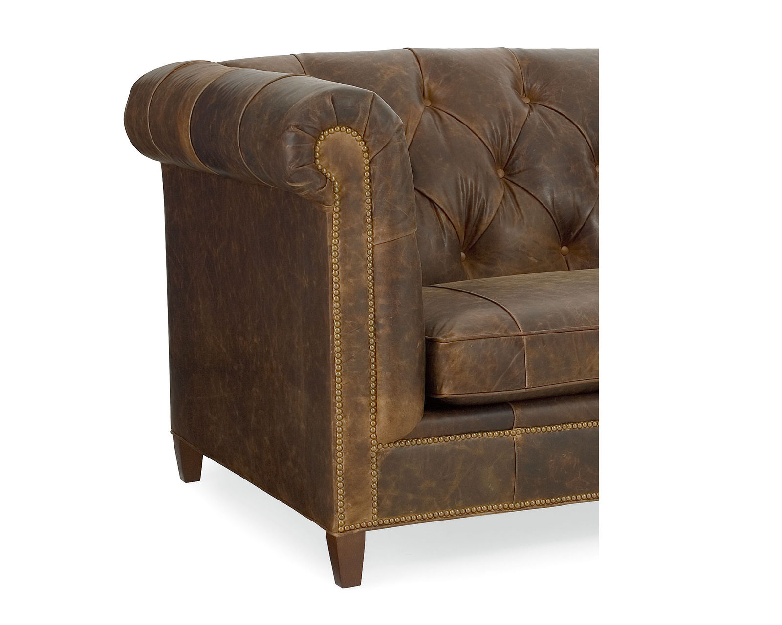 Topeka 89" Leather Traditional Sofa (Made to Order Leathers) - Image 4