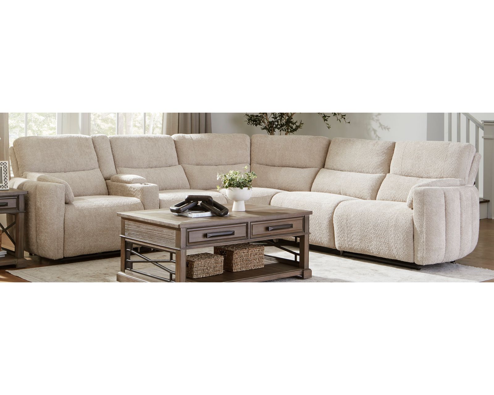 Modesto Power Headrest Power Reclining Fabric Sofa (In stock - Fast Shipping) - Image 2