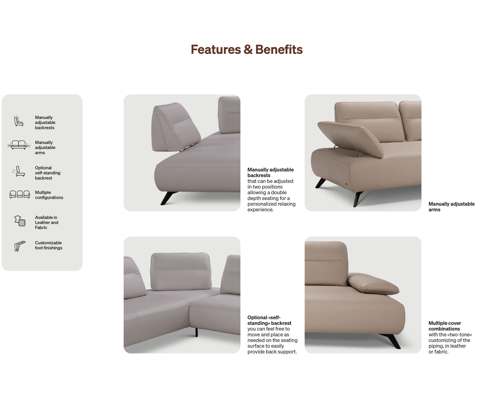 Valencia C312 Leather Sectional (+55 leathers) - Image 5
