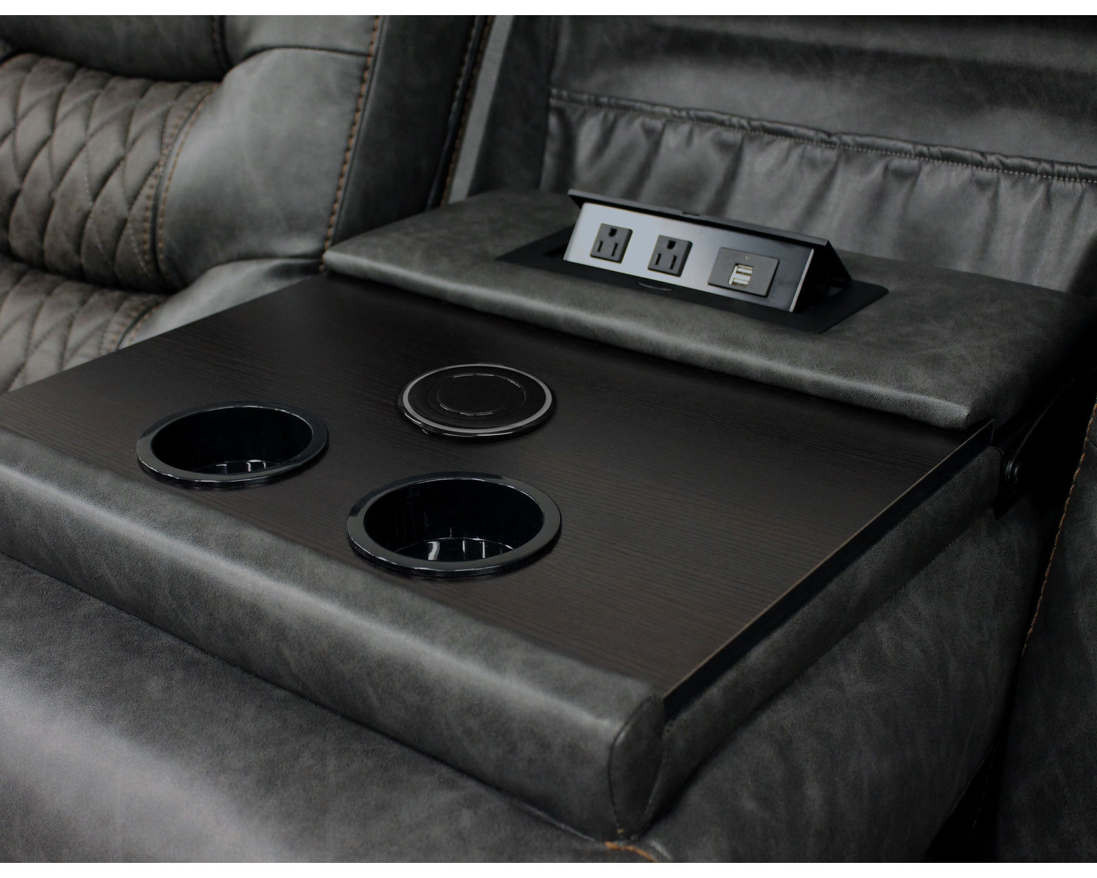 Outlaw Stallion Power Headrest Power Reclining Sectional (Faux Leather) - Image 7