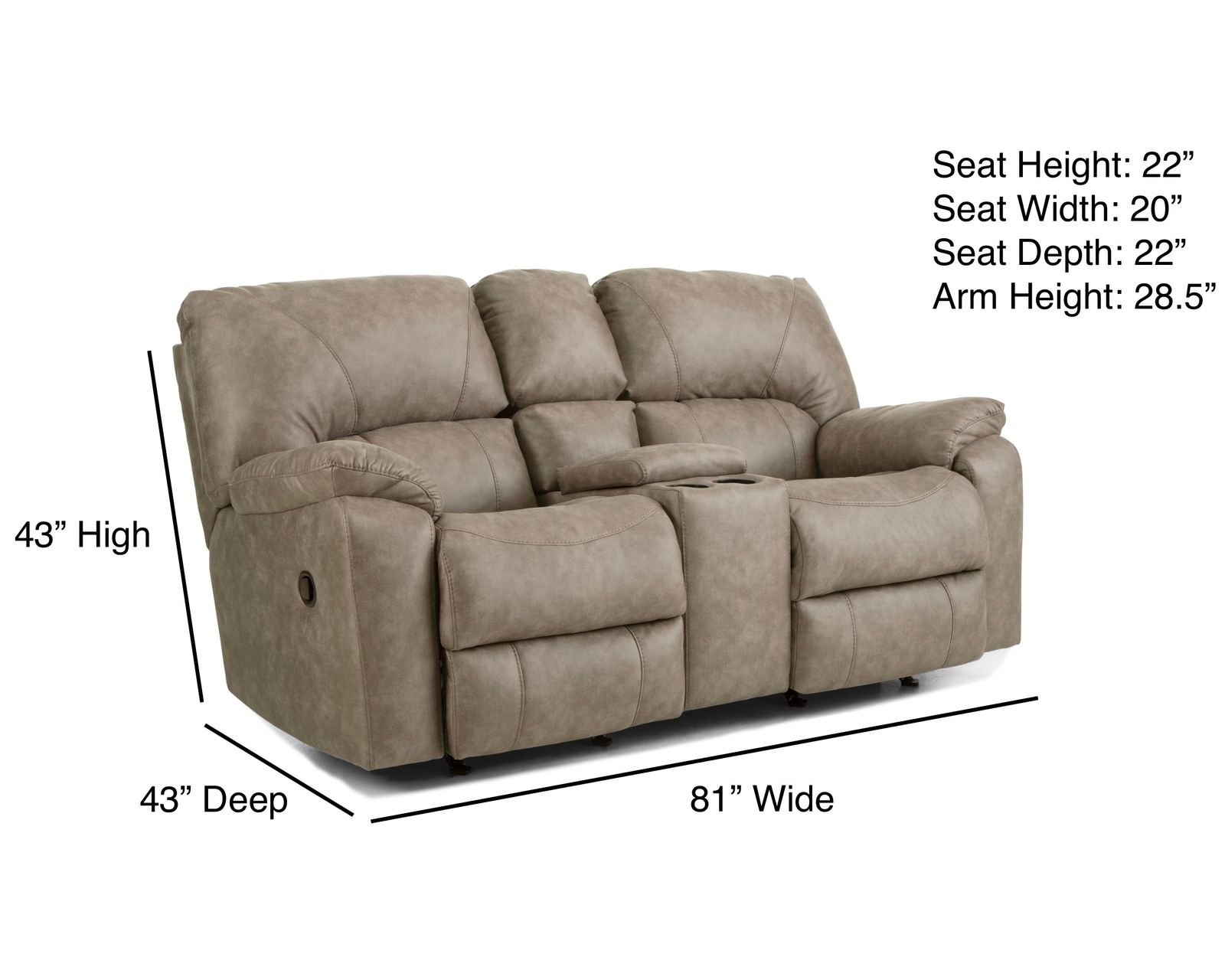 Janie 81" Rocking Reclining Console Lovesat (In stock) - Image 2