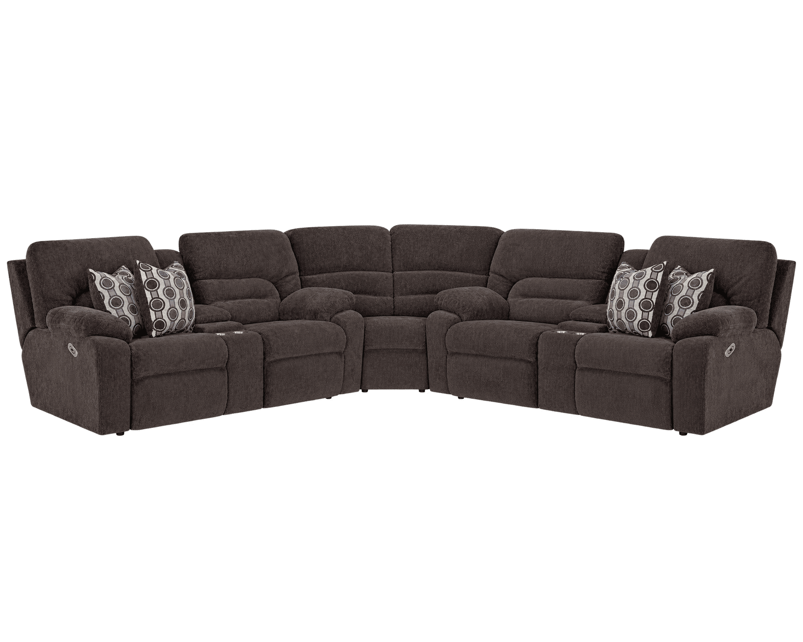 Tribute 797 Three-Piece Dual Power Reclining Sectional Stone (center drop-down table - built-in reading lights, stainless-steel cupholders, USB charging and wireless charging - drop down table) - Image 8