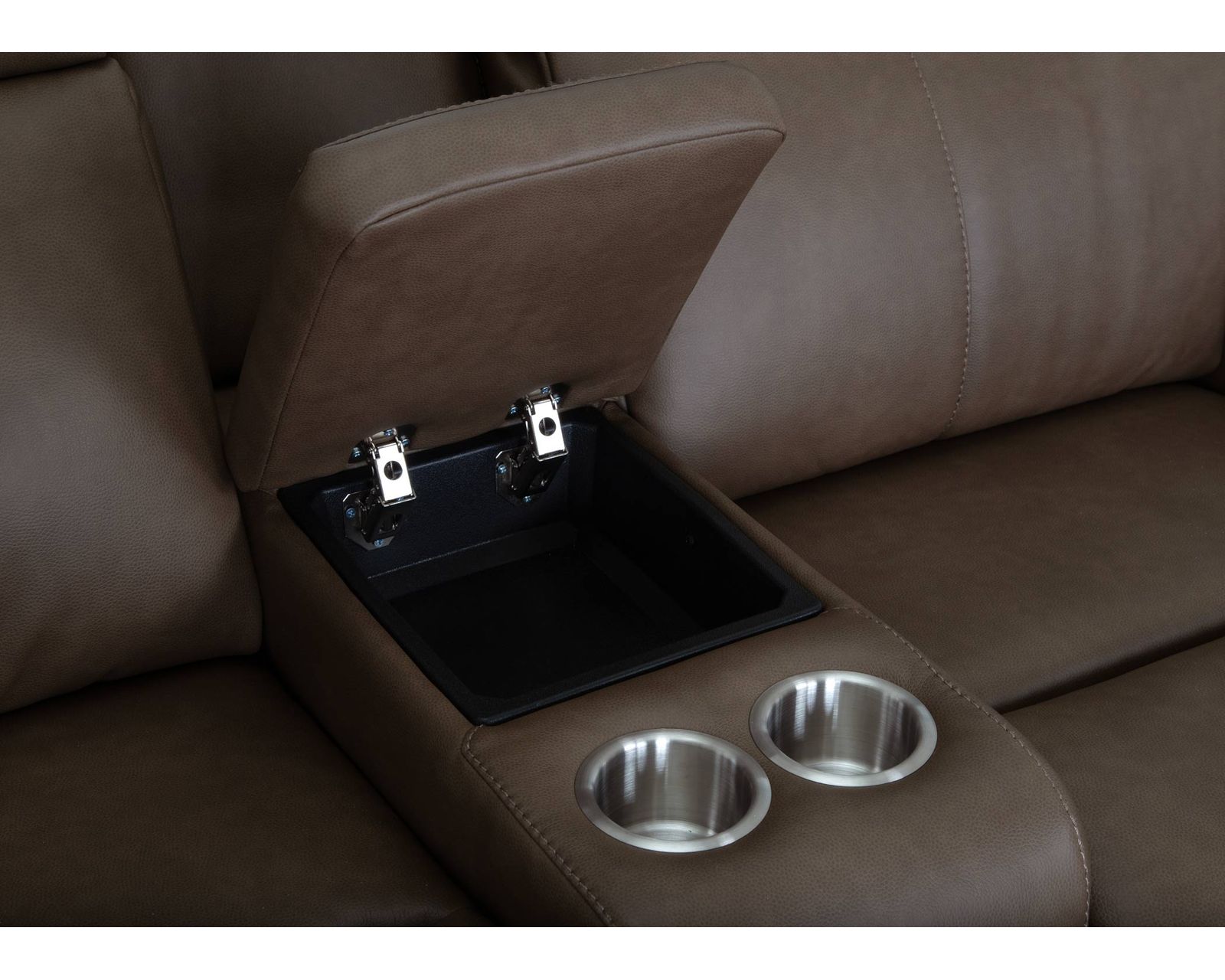 Winston 92" Reclining Sofa with Drop-Down Table & Cupholders Taupe (Sophisticated Style. Serious Comfort. Neori Air Massage Option) - Image 12