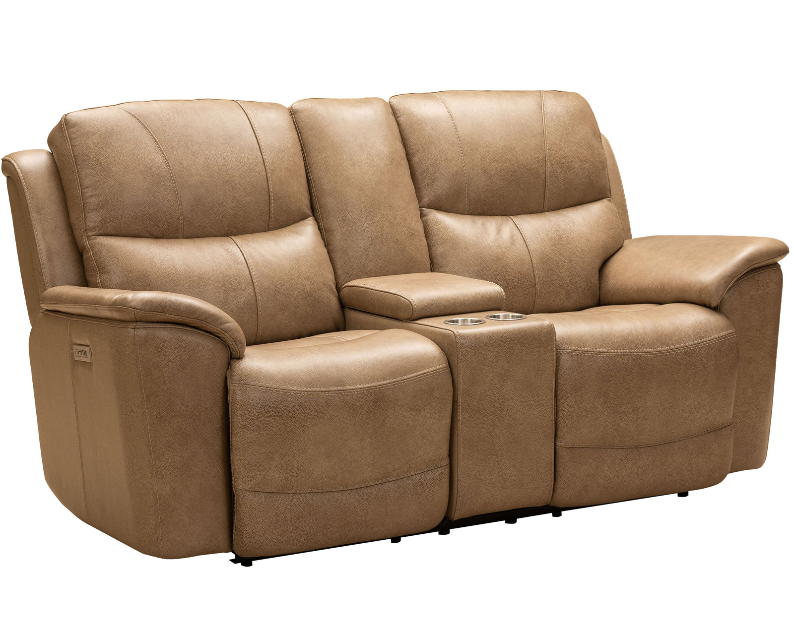 Kaden Leather Power Headrest - Power Lumbar Power Reclining Sofa (Taupe) - Image 11