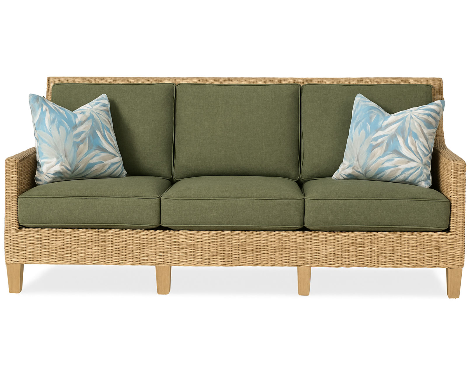 Long Beach 76" Rattan Sofa Green (+28 finishes +69 fabrics)