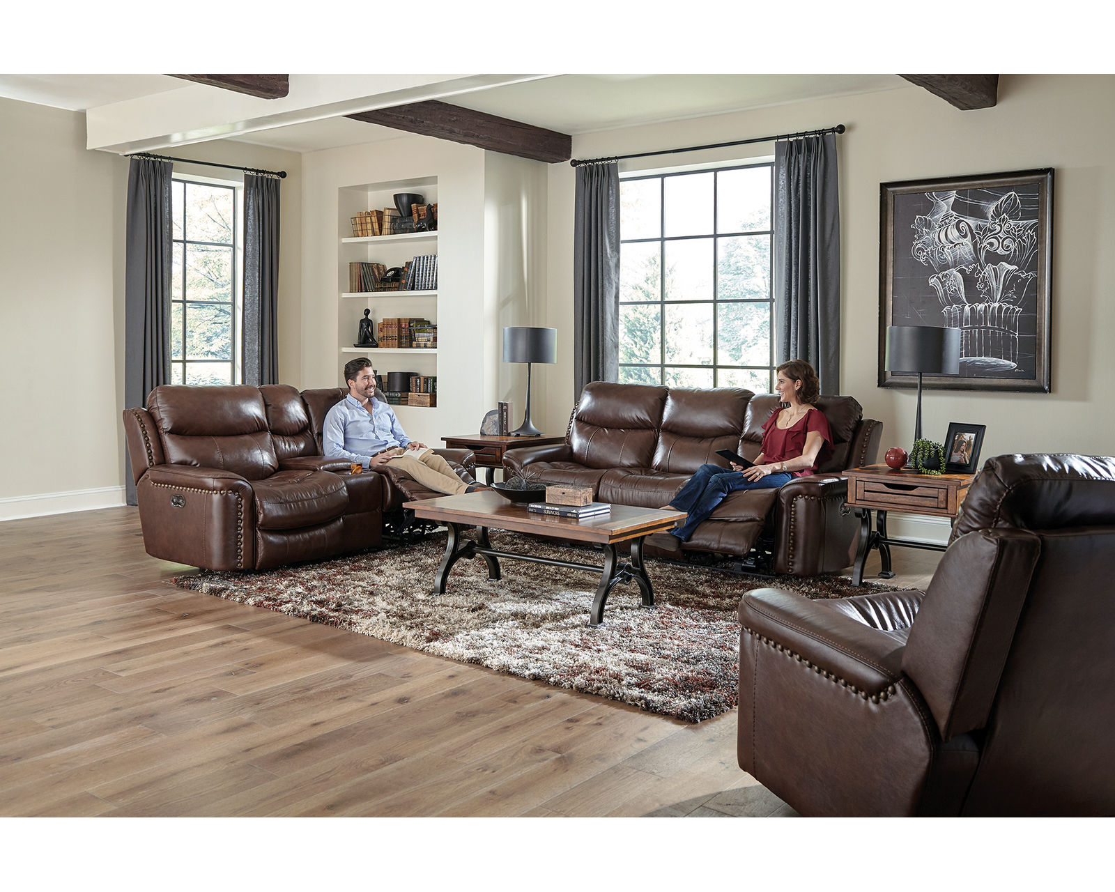 Ceretti Leather Power Reclining Sofa (87") - Image 10
