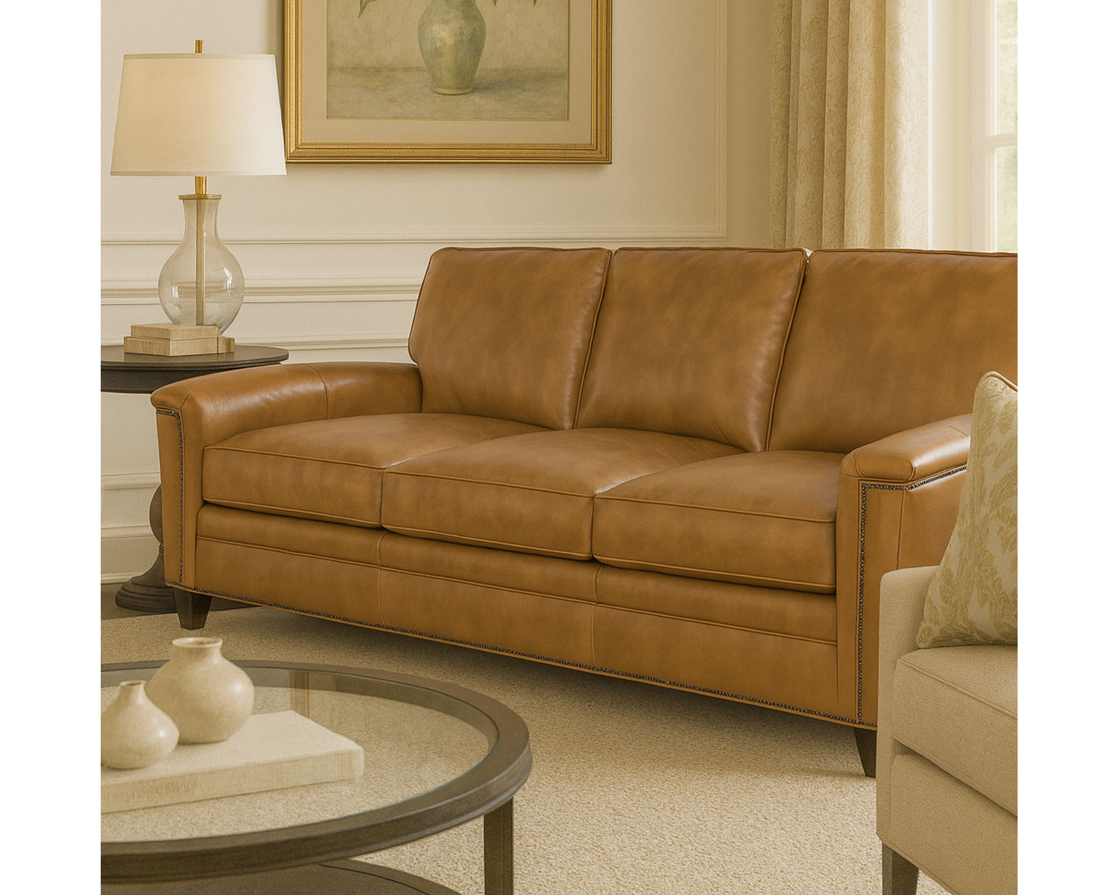 Bradington Young Oliver 448 Sofa (12 leathers) 8-Way Hand Tied - Image 5