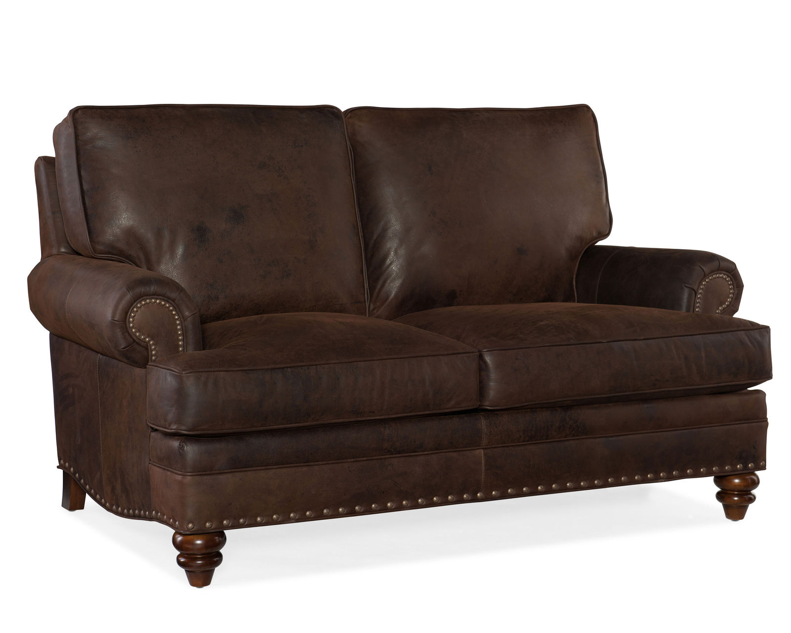Carrado Leather Stationary Loveseat 8-Way Tie (Made to order leathers)