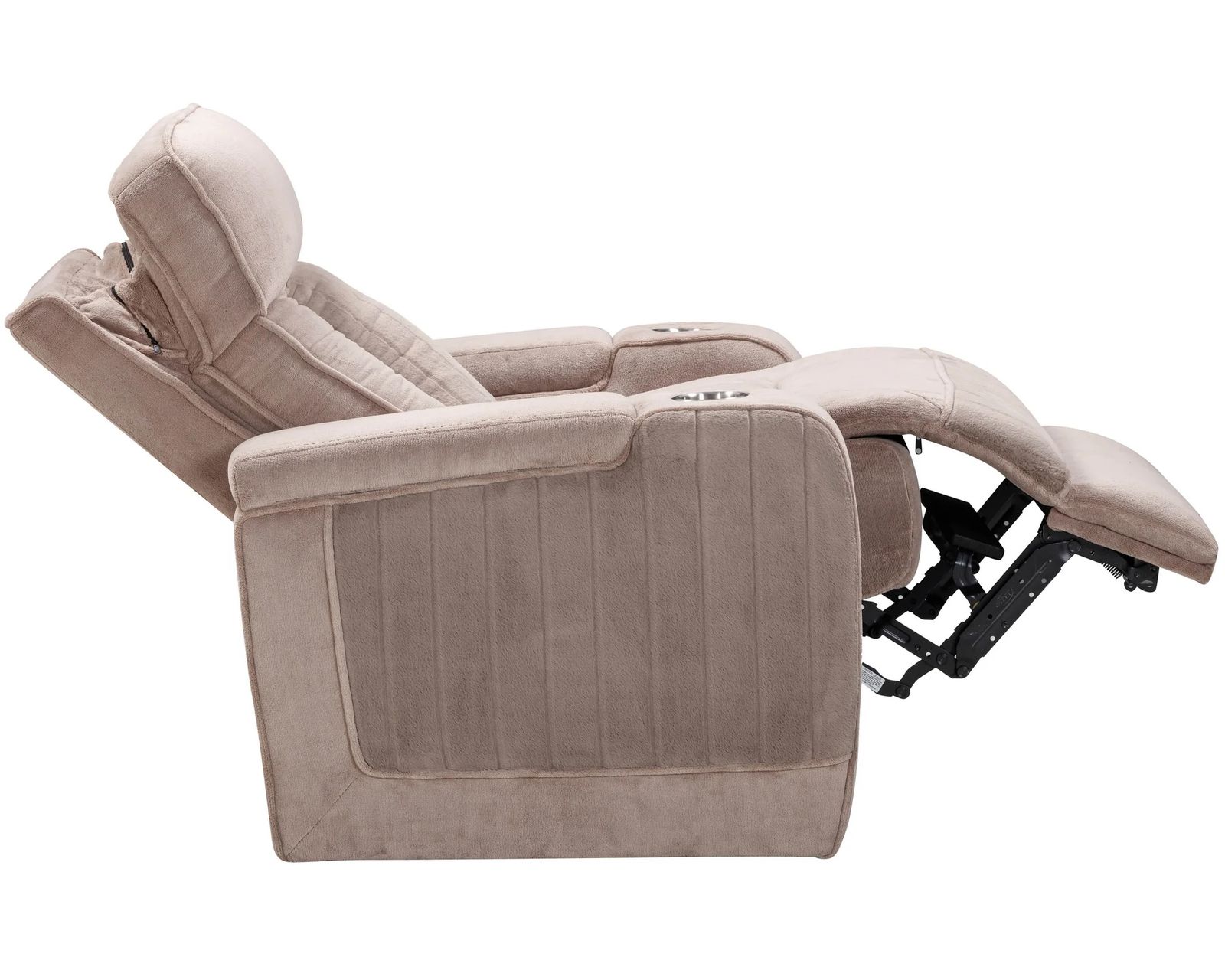 Equinox 85" Power Headrest Power Reclining Sofa w/ Drop Down Table Mushroom (In stock - Fast Shipping - Image 16