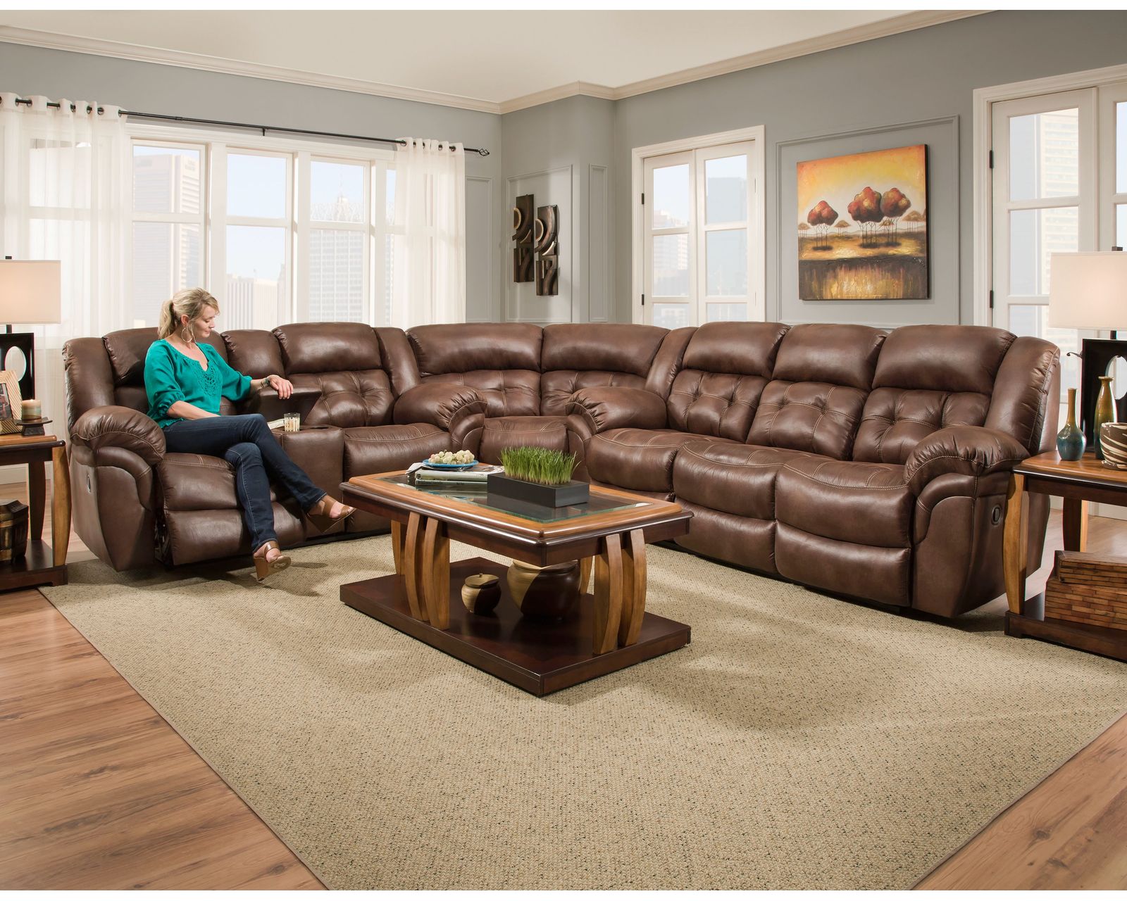 Haven Three Piece Reclining Sectional Espresso (In stock) - Image 5