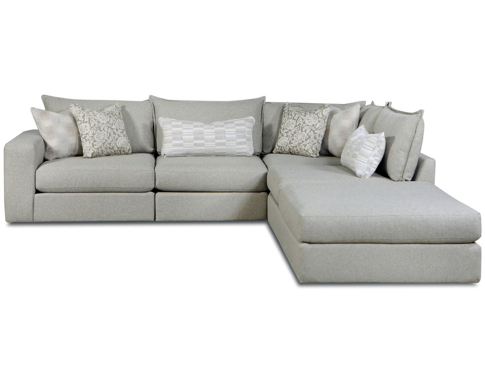 Missionary Raffia Five Piece Sectional 7004 (includes pillows) performance fabric - 101" x 130" - Image 2