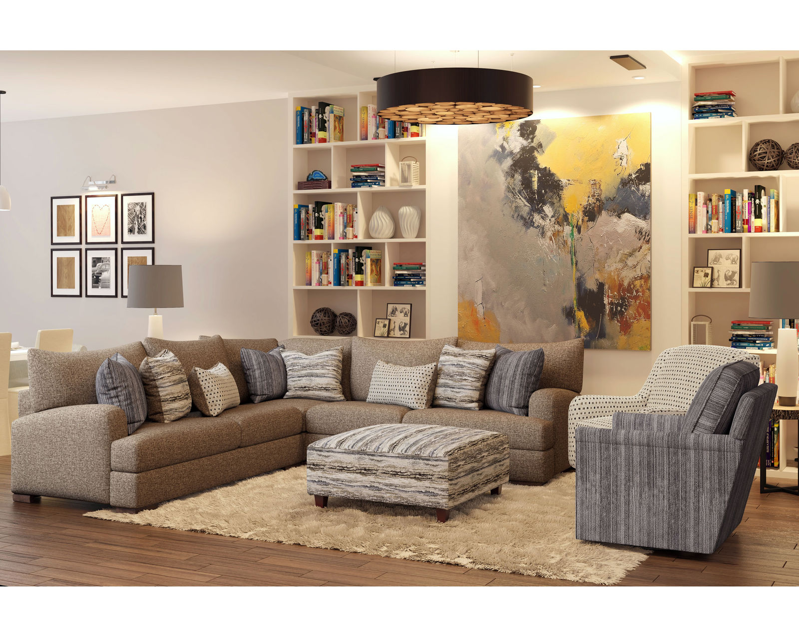 Marty Fossil 4 Piece Sectional (Includes Pillows) 111" x 111" - Image 2