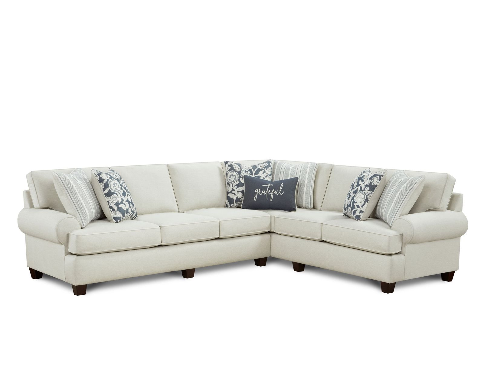 Awesome Oatmeal Two Piece Sectional (performance fabric) 120" x 95"